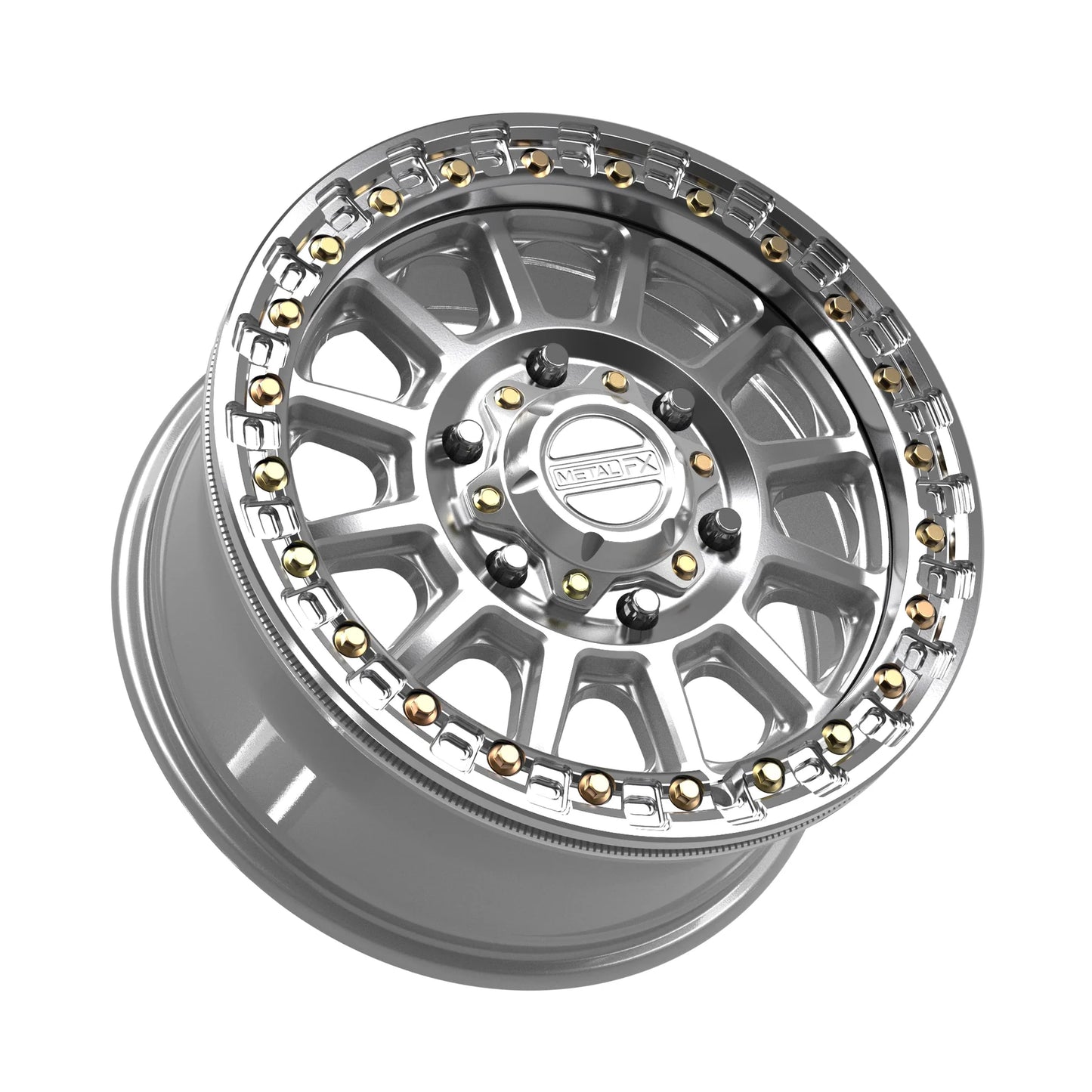 Metal FX Offroad Rampage 6R Beadlock Wheel – Gloss Silver Machined