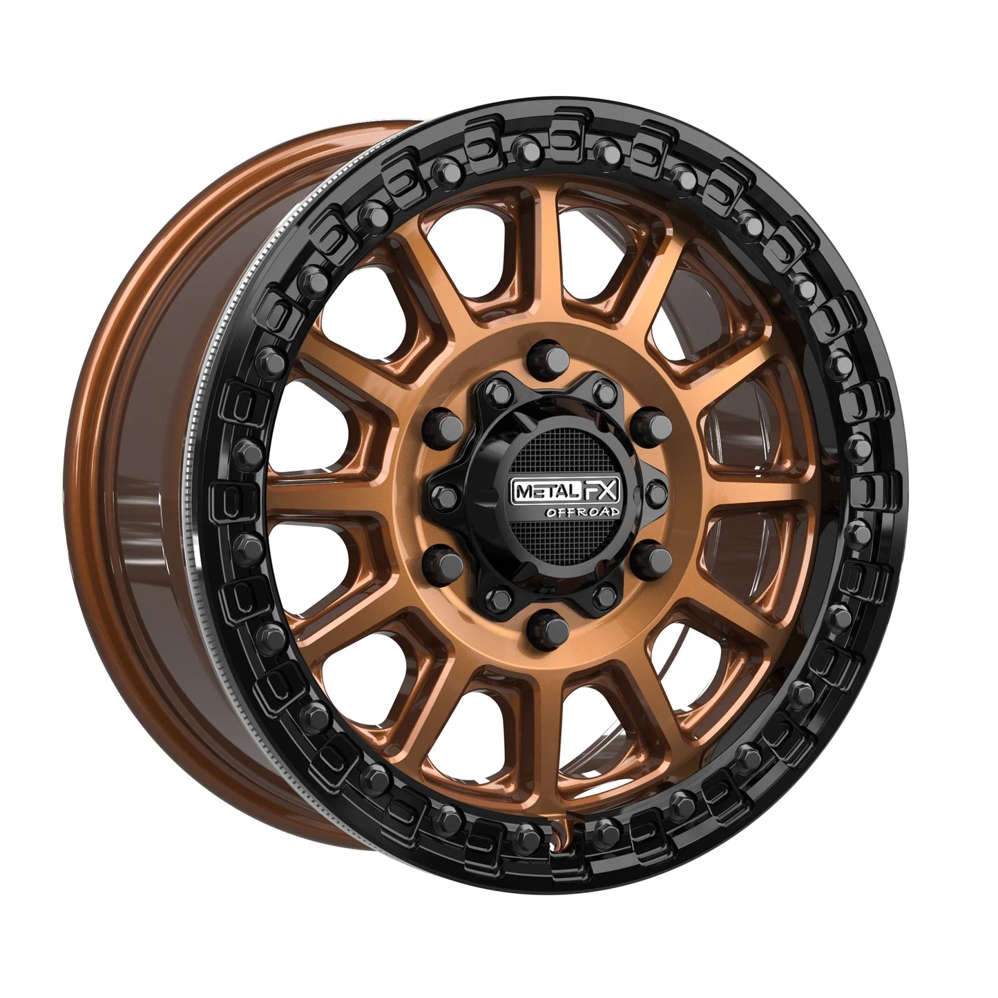Metal FX Offroad Rampage 6R Beadlock Wheel – Smoked Bronze w/ Gloss Black Ring