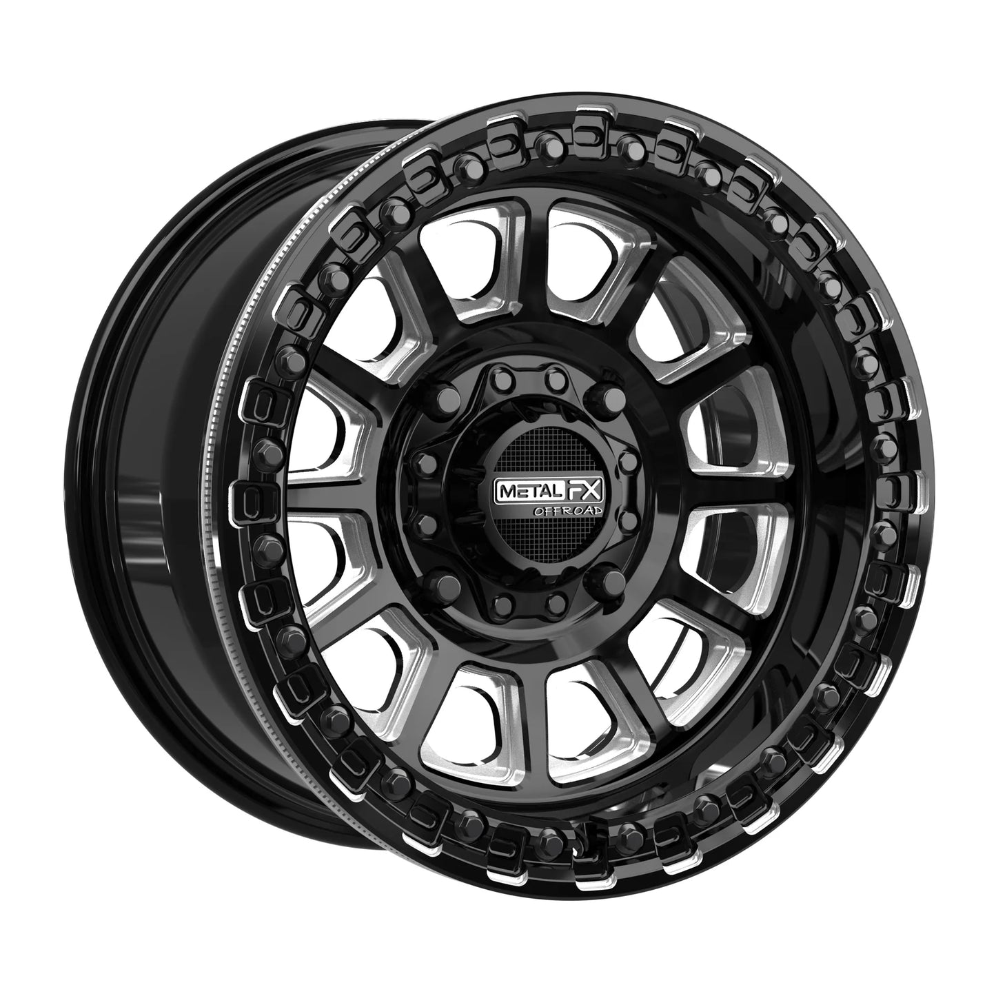 Metal FX Offroad Rampage Beadlock Wheel – Gloss Black Contrast Cut