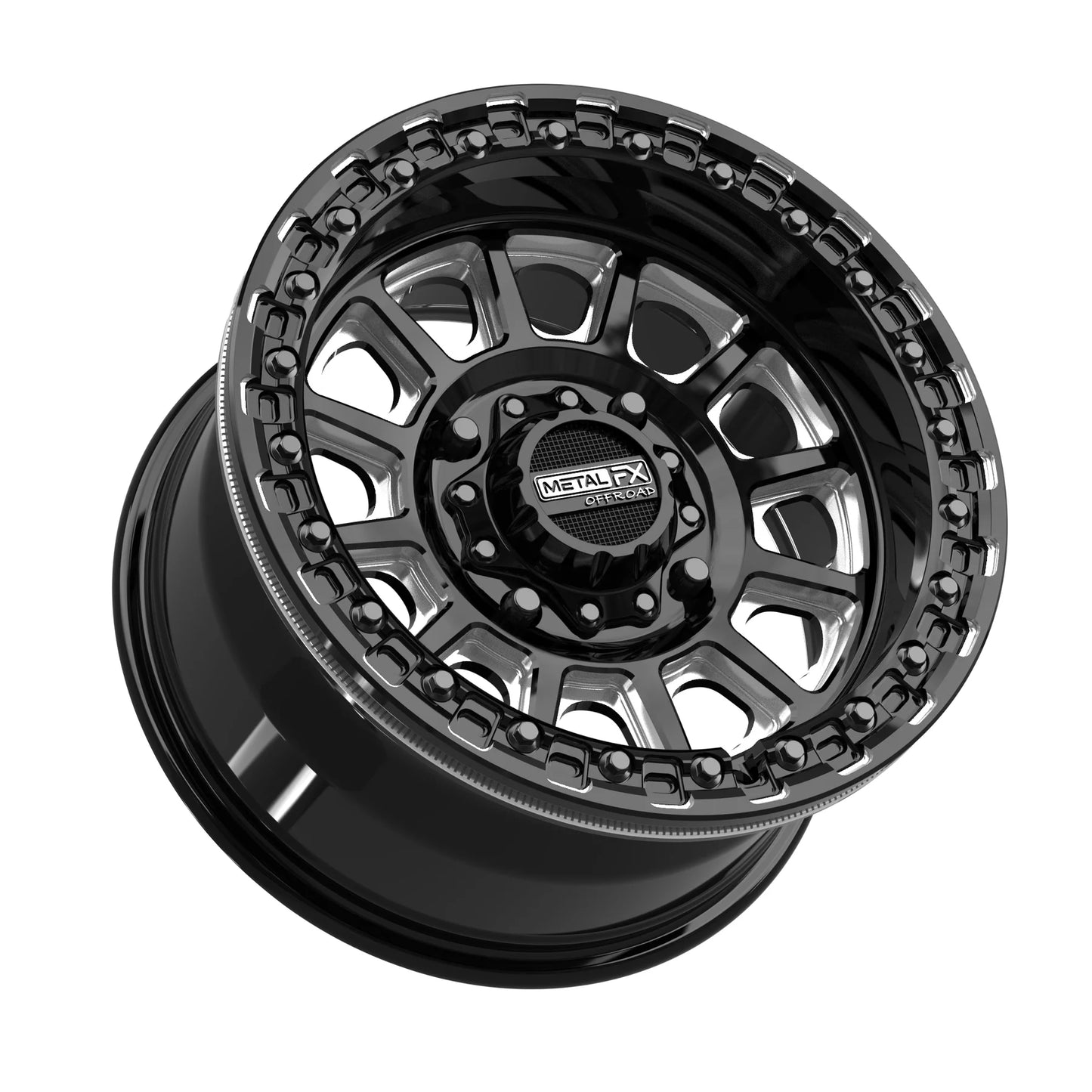 Metal FX Offroad Rampage Beadlock Wheel – Gloss Black Contrast Cut