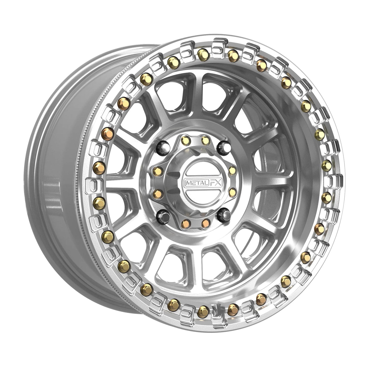 Metal FX Offroad Rampage Beadlock Wheel – Gloss Silver Machined