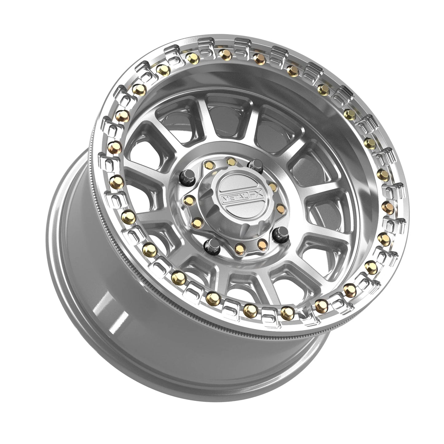 Metal FX Offroad Rampage Beadlock Wheel – Gloss Silver Machined