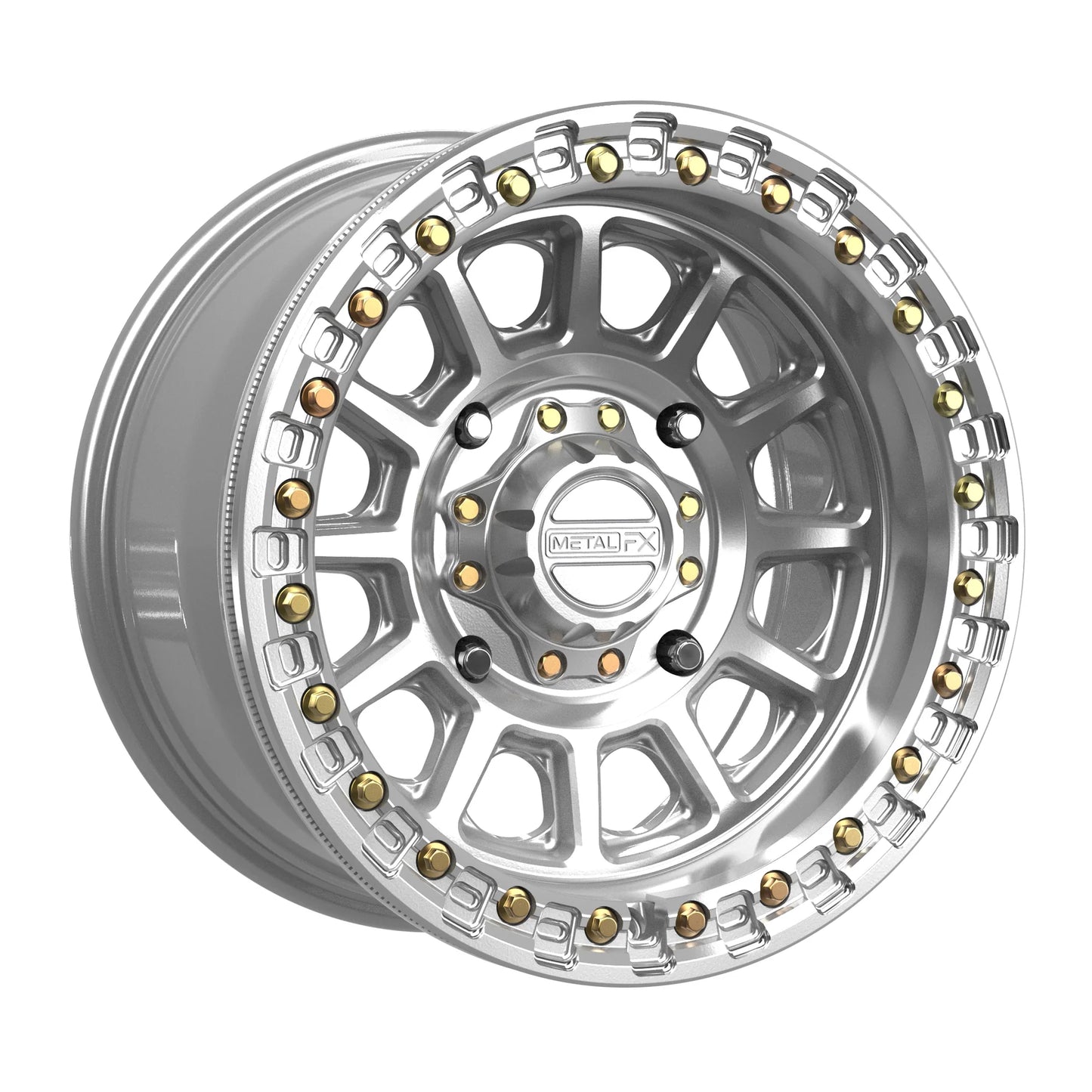 Metal FX Offroad Rampage Beadlock Wheel – Gloss Silver Machined