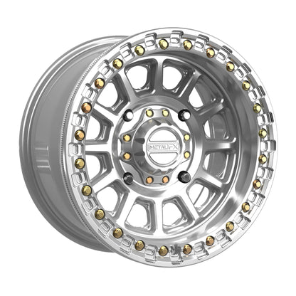 Metal FX Offroad Rampage Beadlock Wheel – Gloss Silver Machined