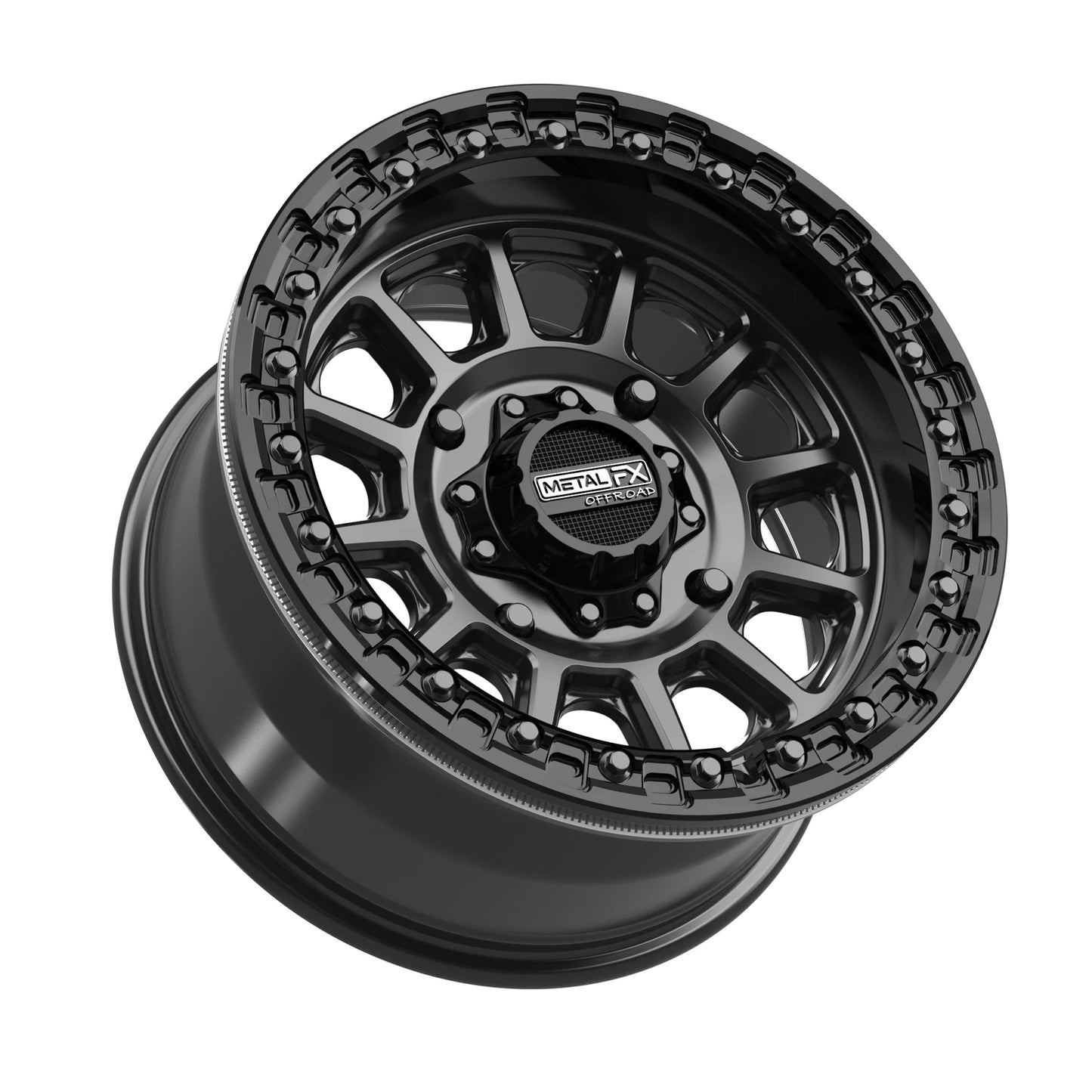 Metal FX Offroad Rampage Beadlock Wheel – Satin Black w/ Gloss Black Ring