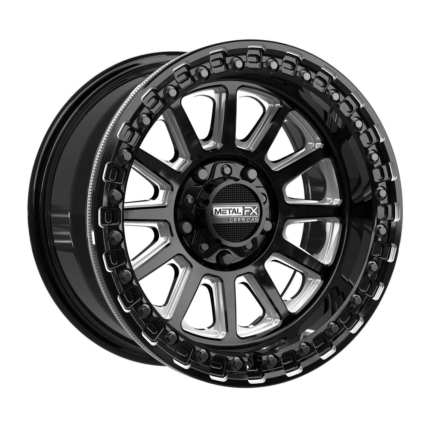 Metal FX Offroad Rampage R Beadlock Wheel – Gloss Black Contrast Cut