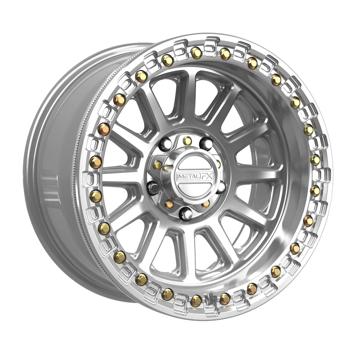Metal FX Offroad Rampage R Beadlock Wheel – Gloss Silver Machined