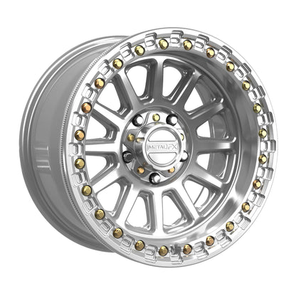 Metal FX Offroad Rampage R Beadlock Wheel – Gloss Silver Machined