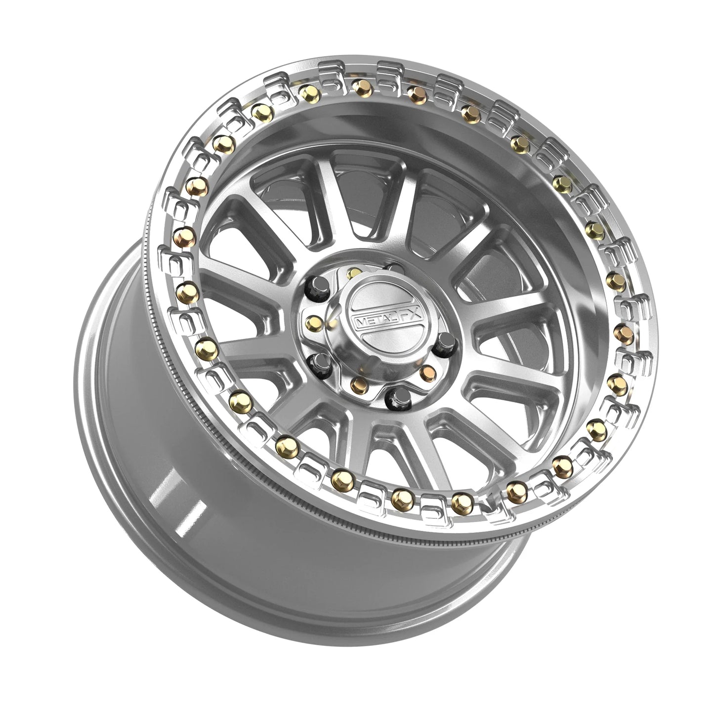 Metal FX Offroad Rampage R Beadlock Wheel – Gloss Silver Machined