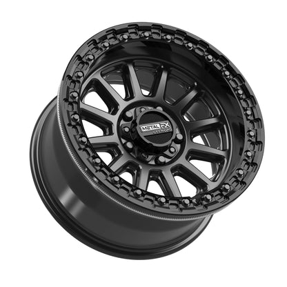 Metal FX Offroad Rampage R Beadlock Wheel – Satin Black w/ Gloss Black Ring