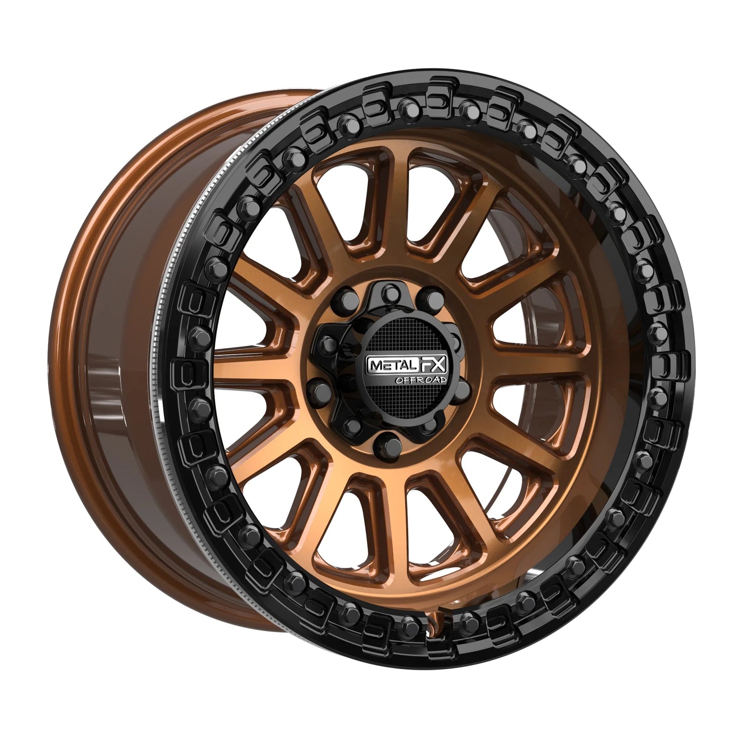 Metal FX Offroad Rampage R Beadlock Wheel – Smoked Bronze w/ Gloss Black Ring
