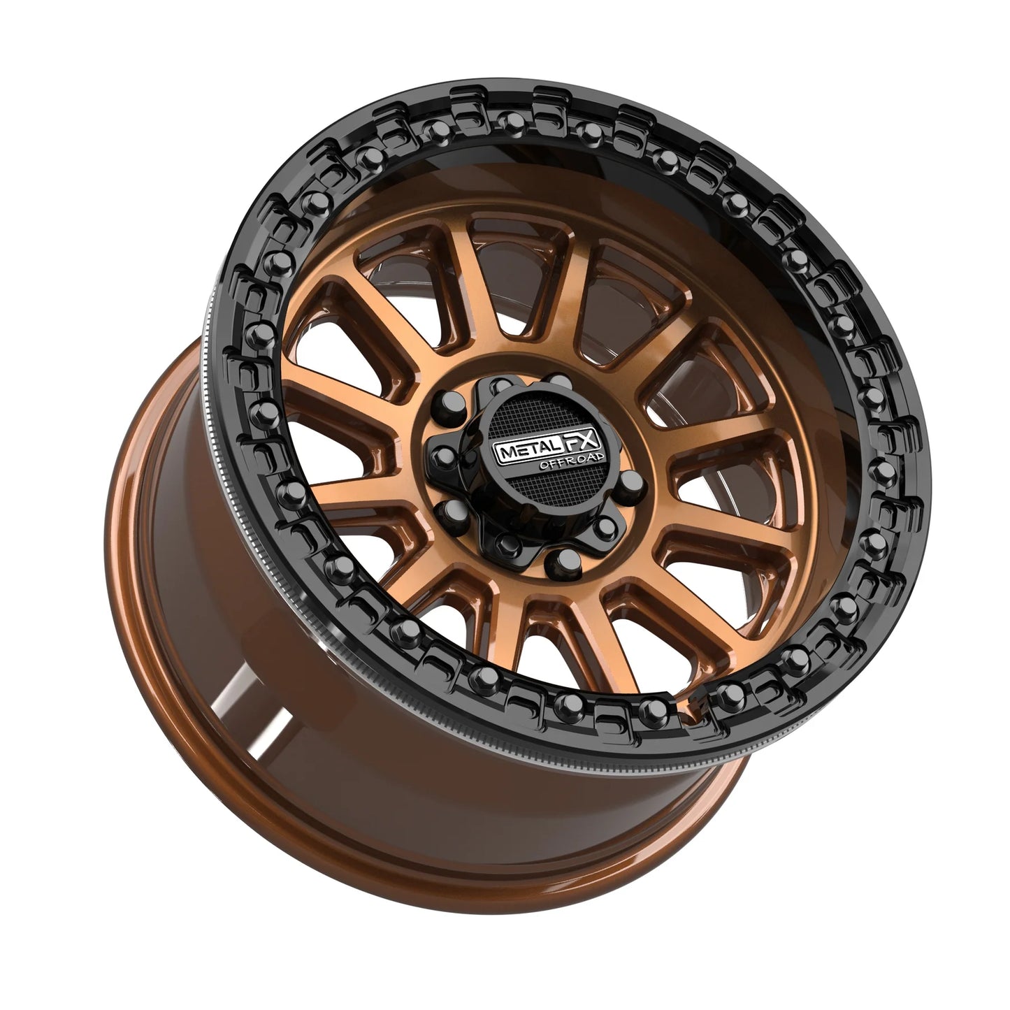 Metal FX Offroad Rampage R Beadlock Wheel – Smoked Bronze w/ Gloss Black Ring