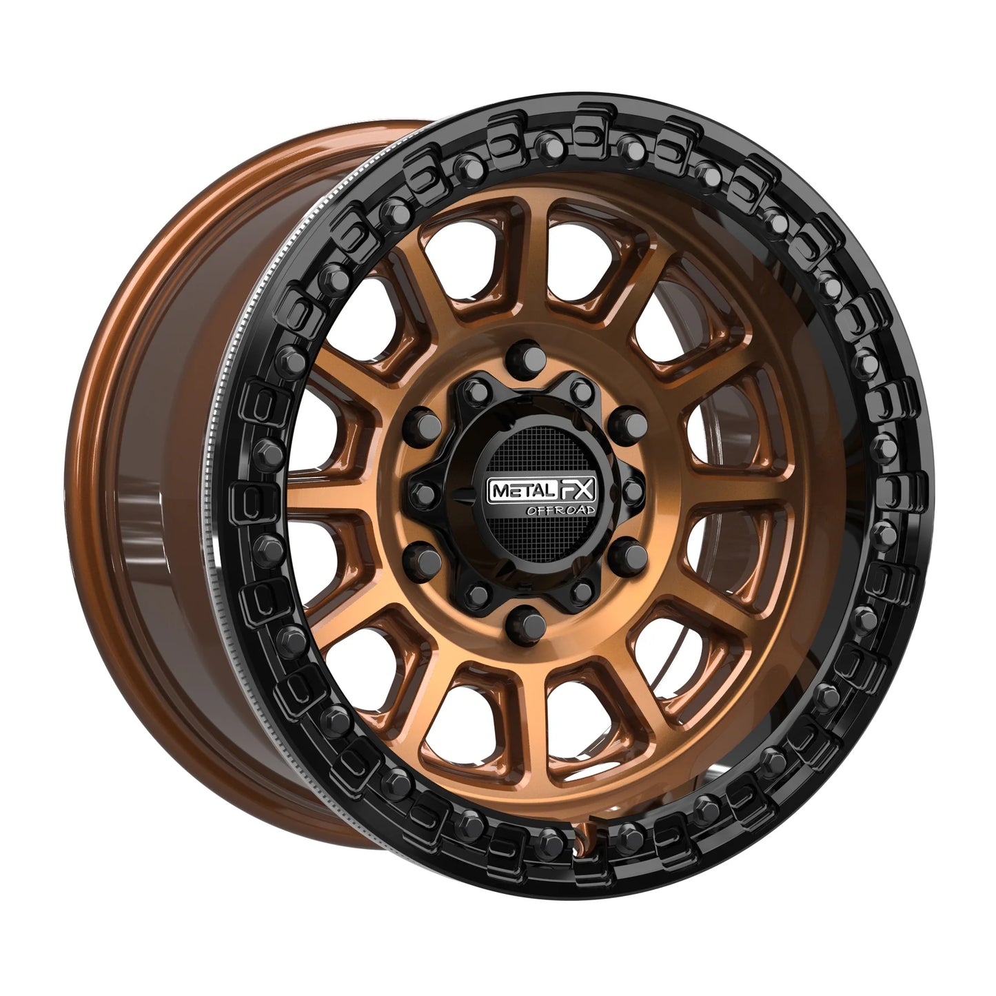Metal FX Offroad Rampage 6R Beadlock Wheel – Smoked Bronze w/ Gloss Black Ring