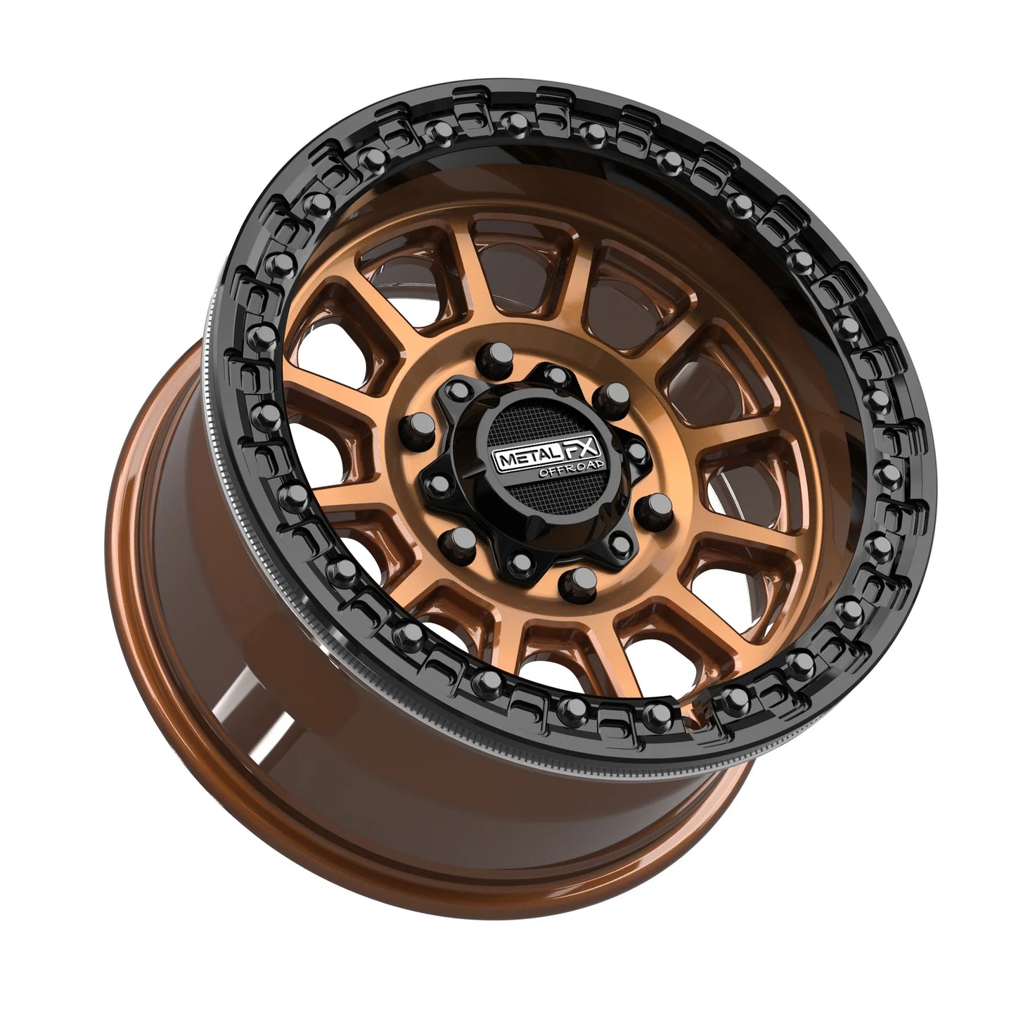 Metal FX Offroad Rampage 6R Beadlock Wheel – Smoked Bronze w/ Gloss Black Ring