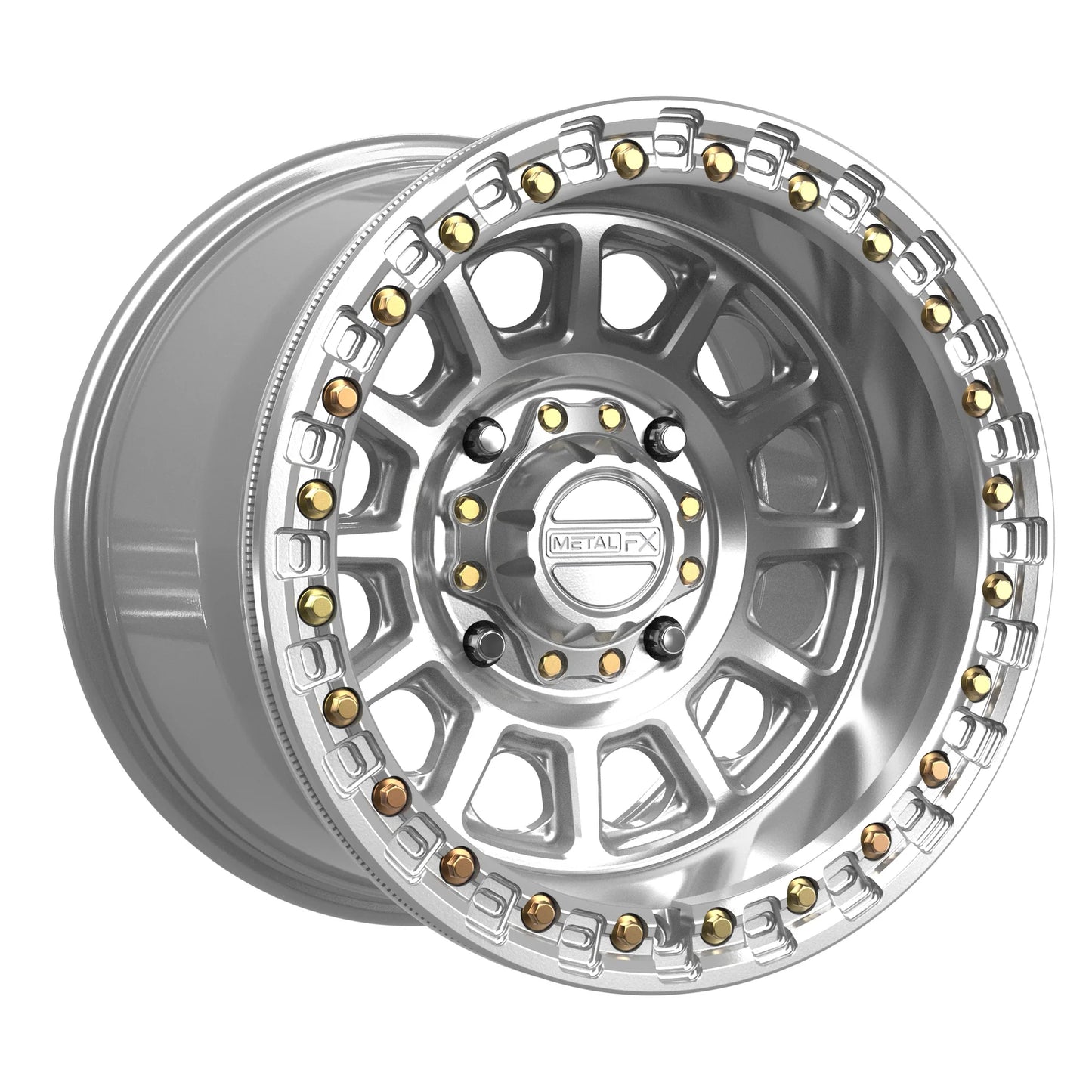 Metal FX Offroad Rampage Beadlock Wheel – Gloss Silver Machined