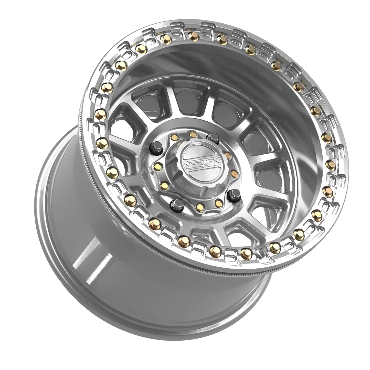 Metal FX Offroad Rampage Beadlock Wheel – Gloss Silver Machined