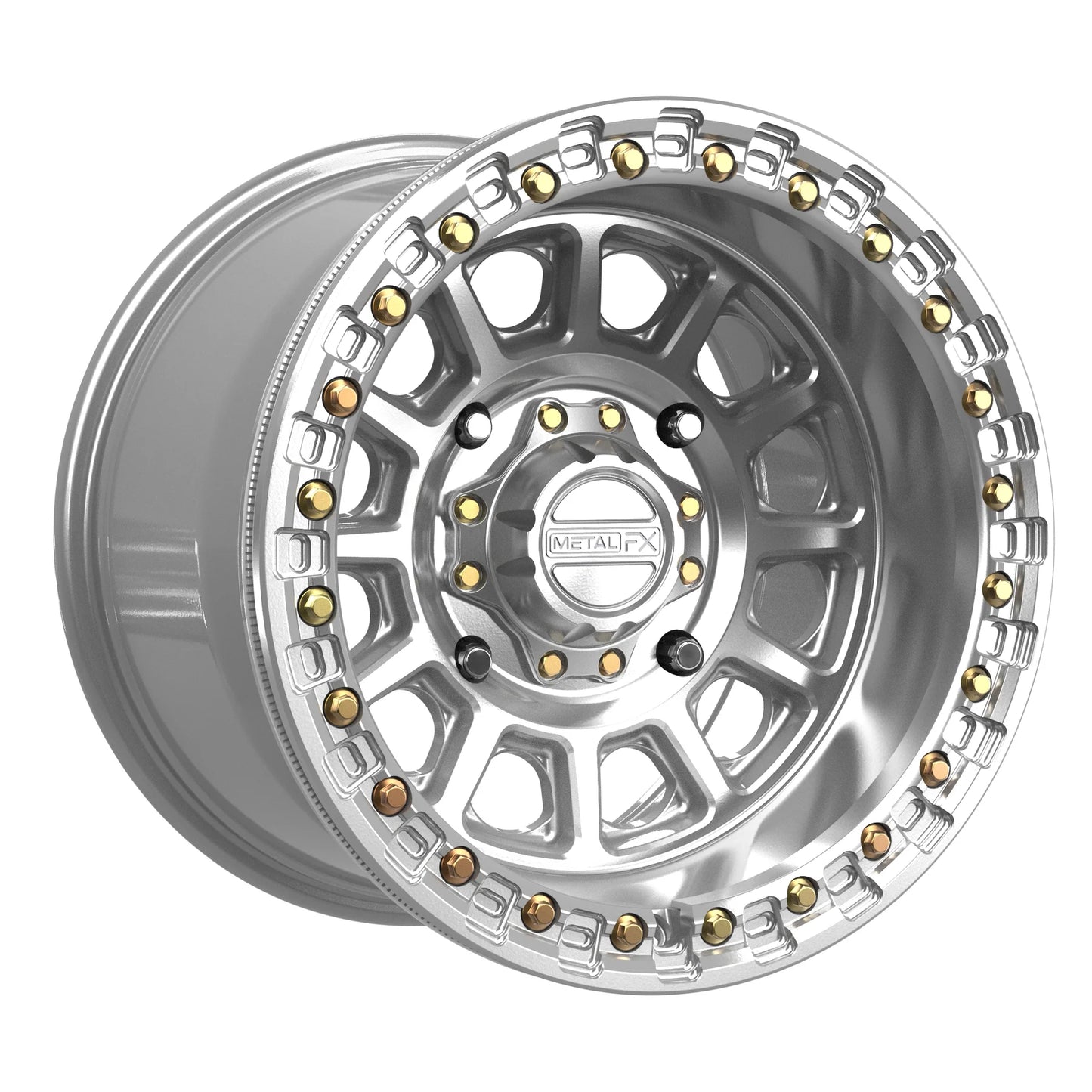 Metal FX Offroad Rampage Beadlock Wheel – Gloss Silver Machined