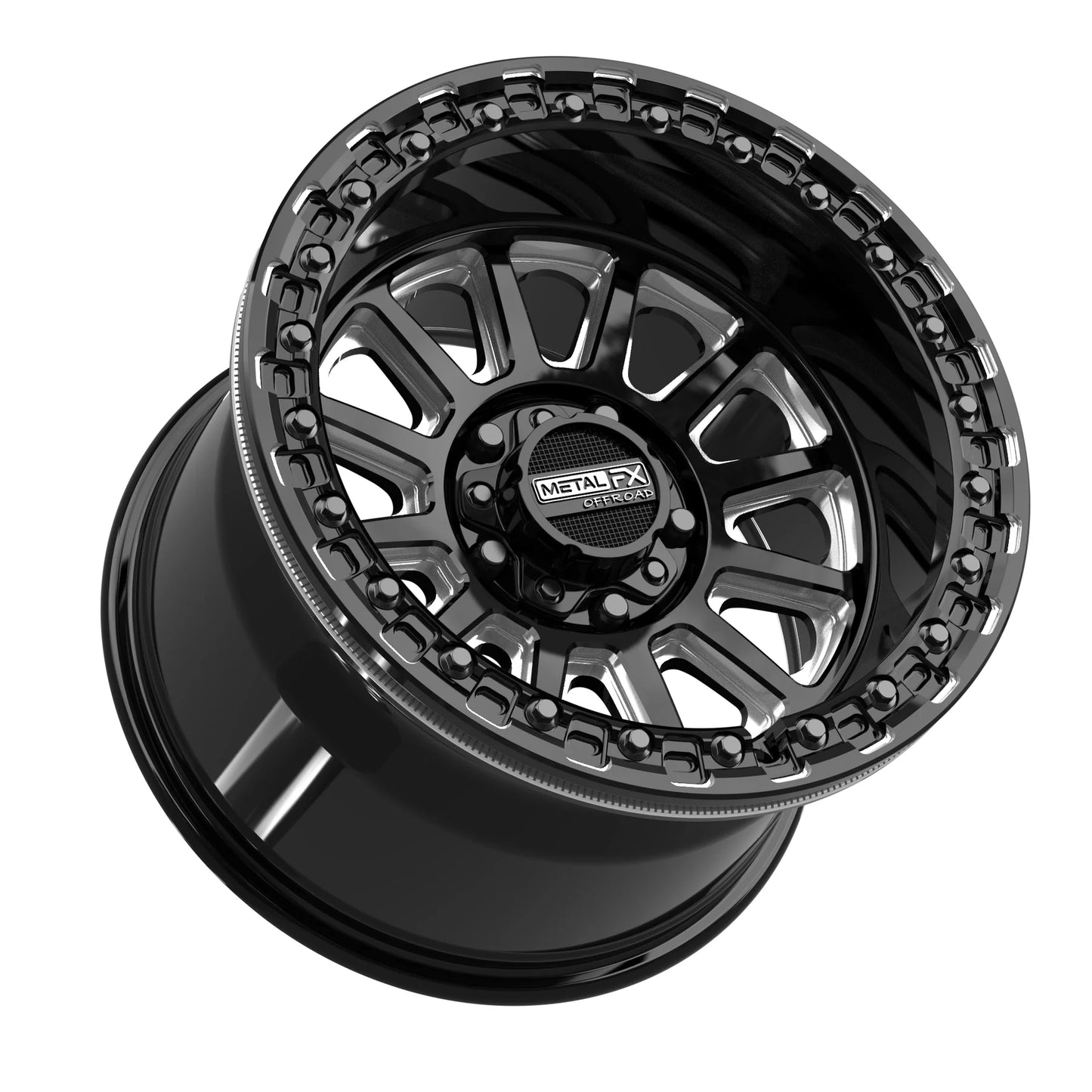 Metal FX Offroad Rampage R Beadlock Wheel – Gloss Black Contrast Cut
