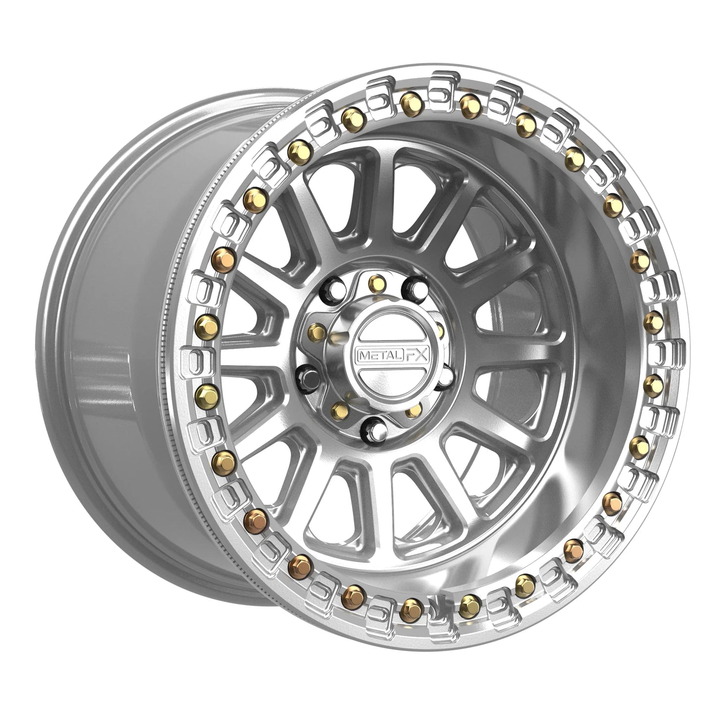 Metal FX Offroad Rampage R Beadlock Wheel – Gloss Silver Machined