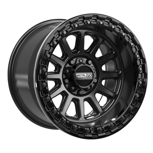 Metal FX Offroad Rampage R Beadlock Wheel – Satin Black w/ Gloss Black Ring