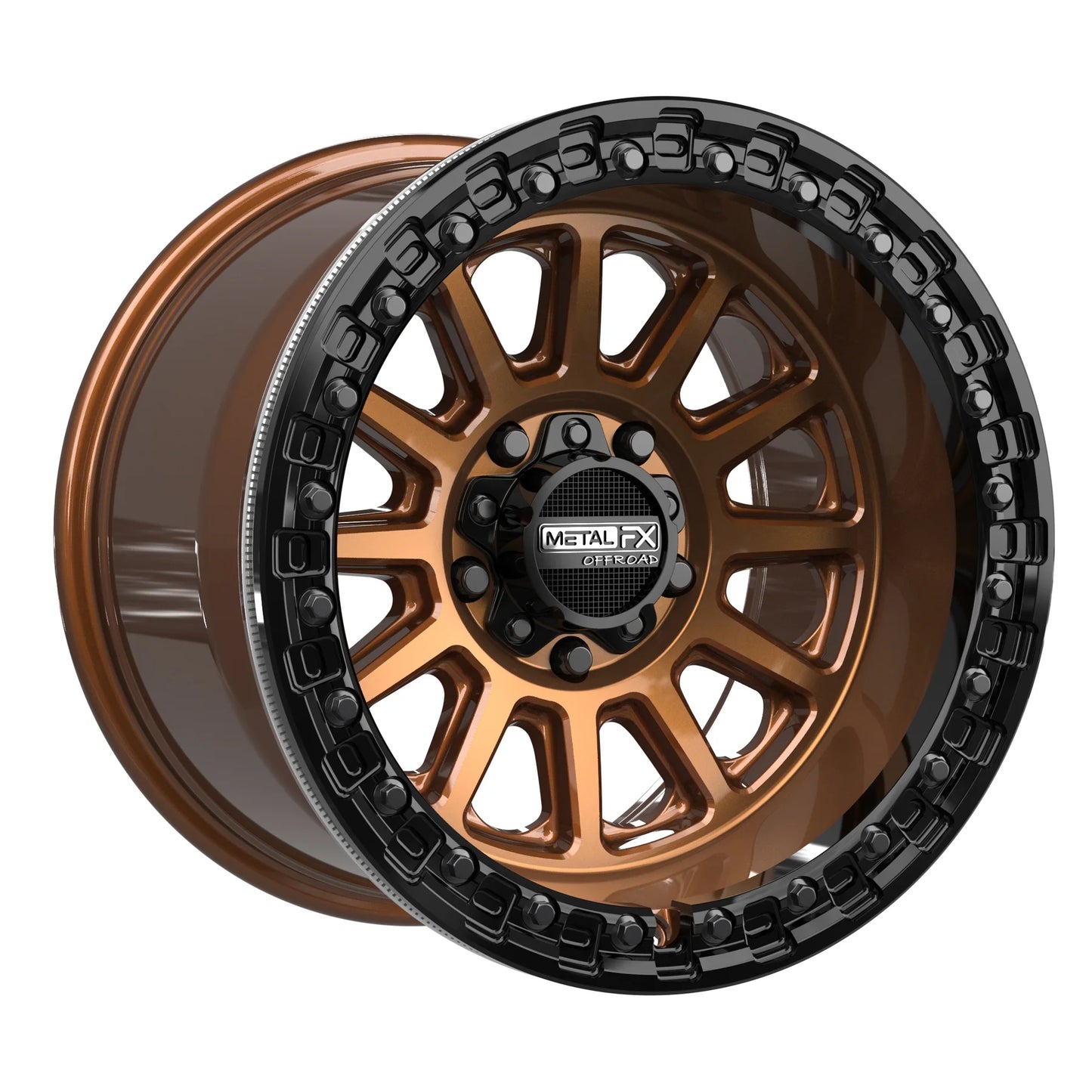 Metal FX Offroad Rampage R Beadlock Wheel – Smoked Bronze w/ Gloss Black Ring