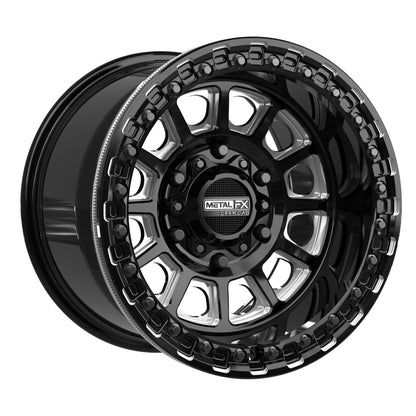 Metal FX Offroad Rampage 6R Beadlock Wheel – Gloss Black Contrast Cut