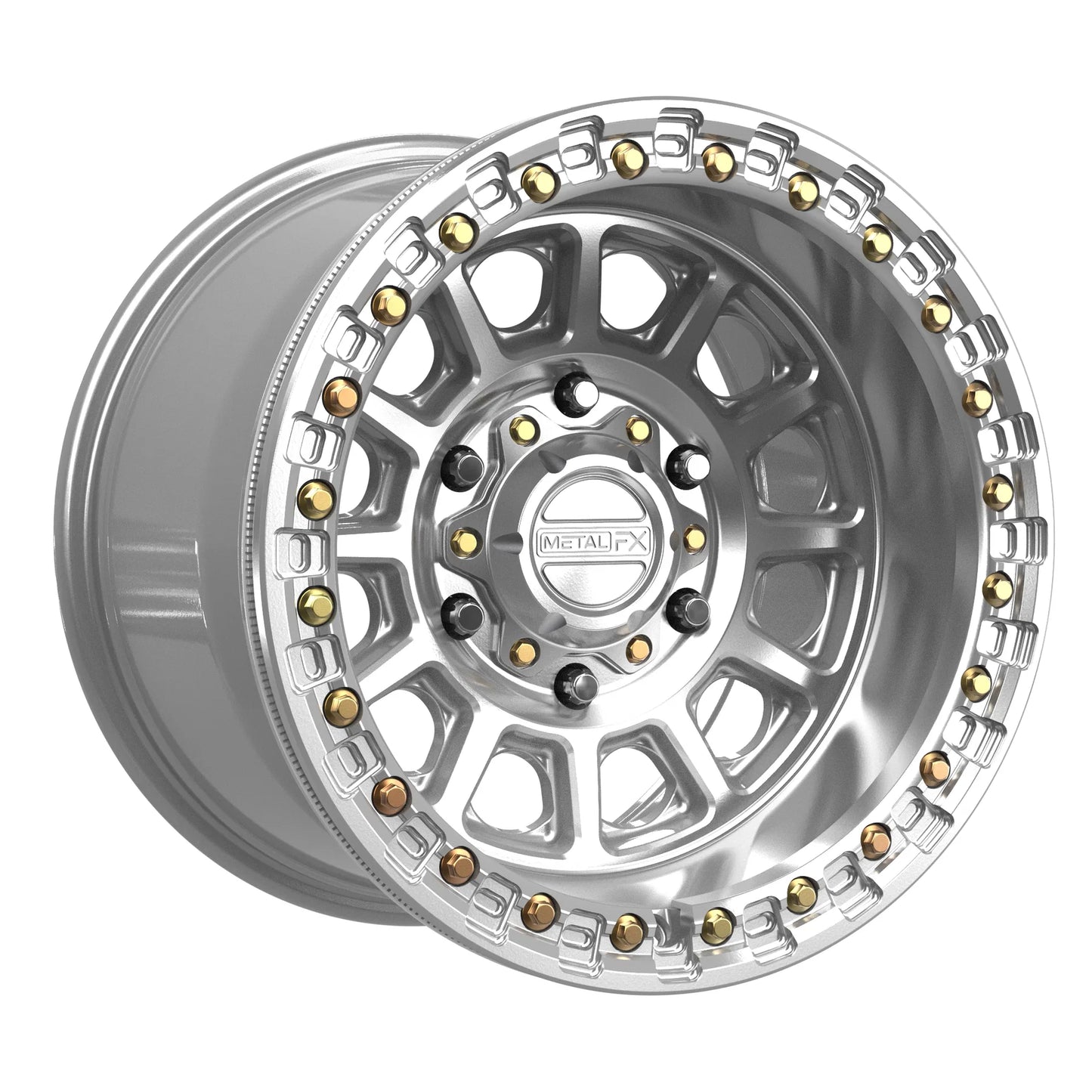 Metal FX Offroad Rampage 6R Beadlock Wheel – Gloss Silver Machined
