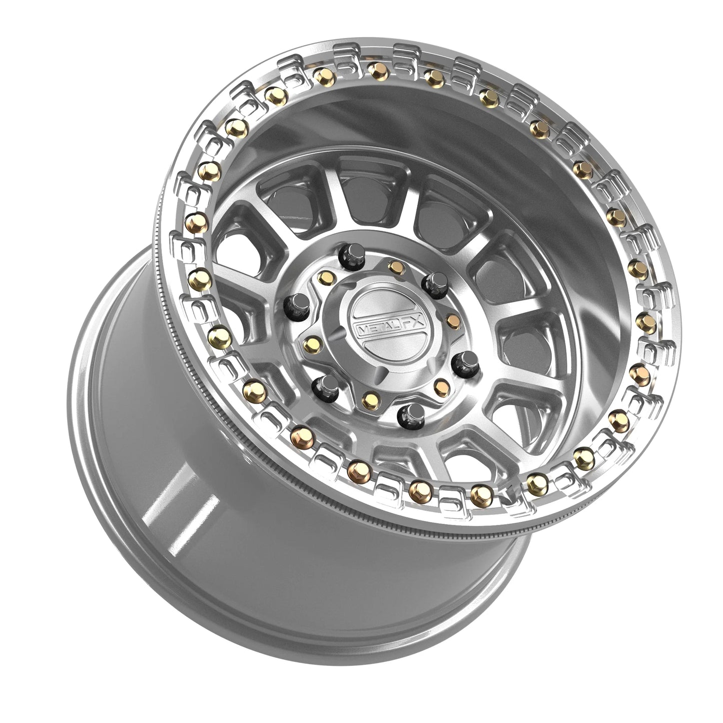 Metal FX Offroad Rampage 6R Beadlock Wheel – Gloss Silver Machined