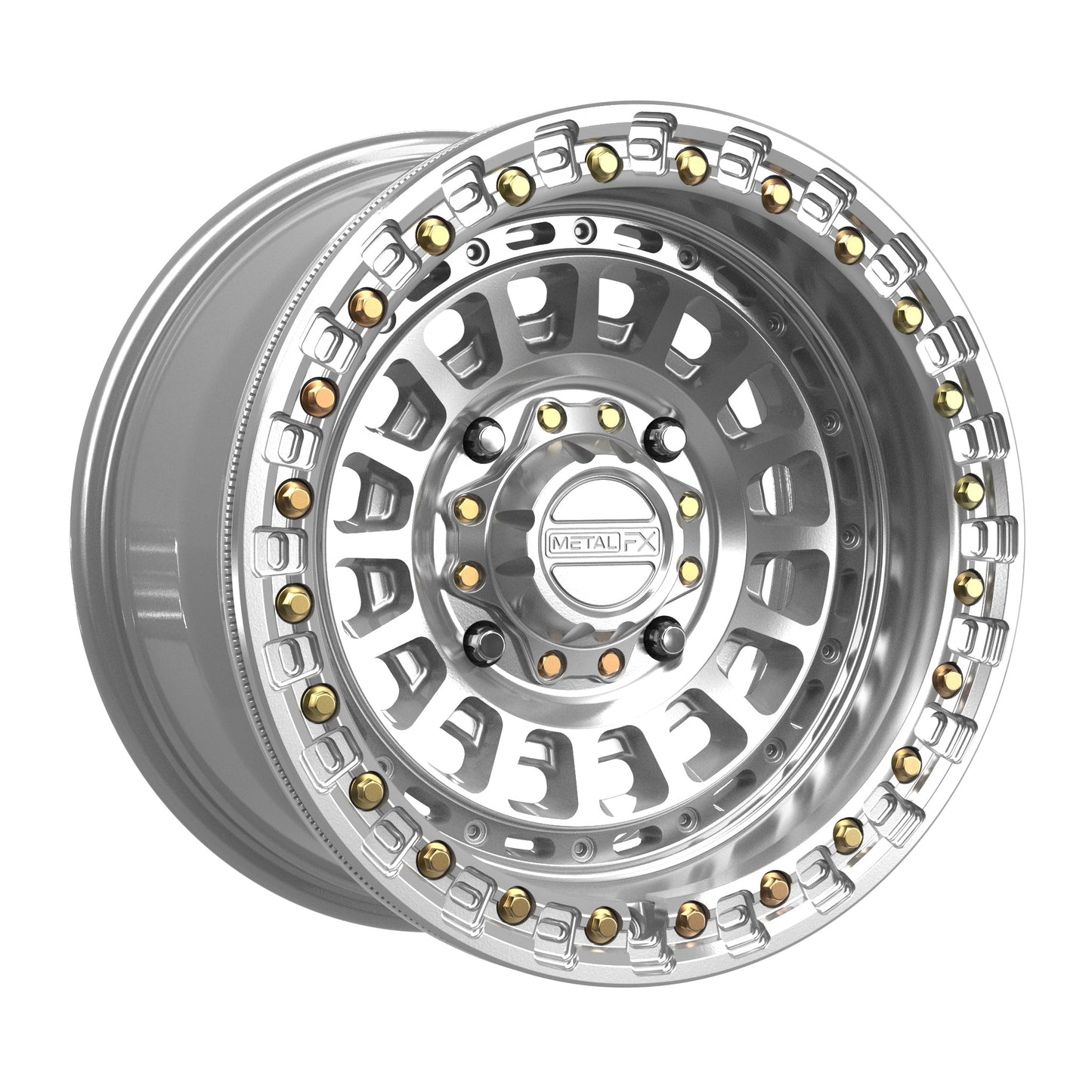 Metal FX Offroad Sicario Beadlock | Gloss Silver Machined | 15x8 & 15x10