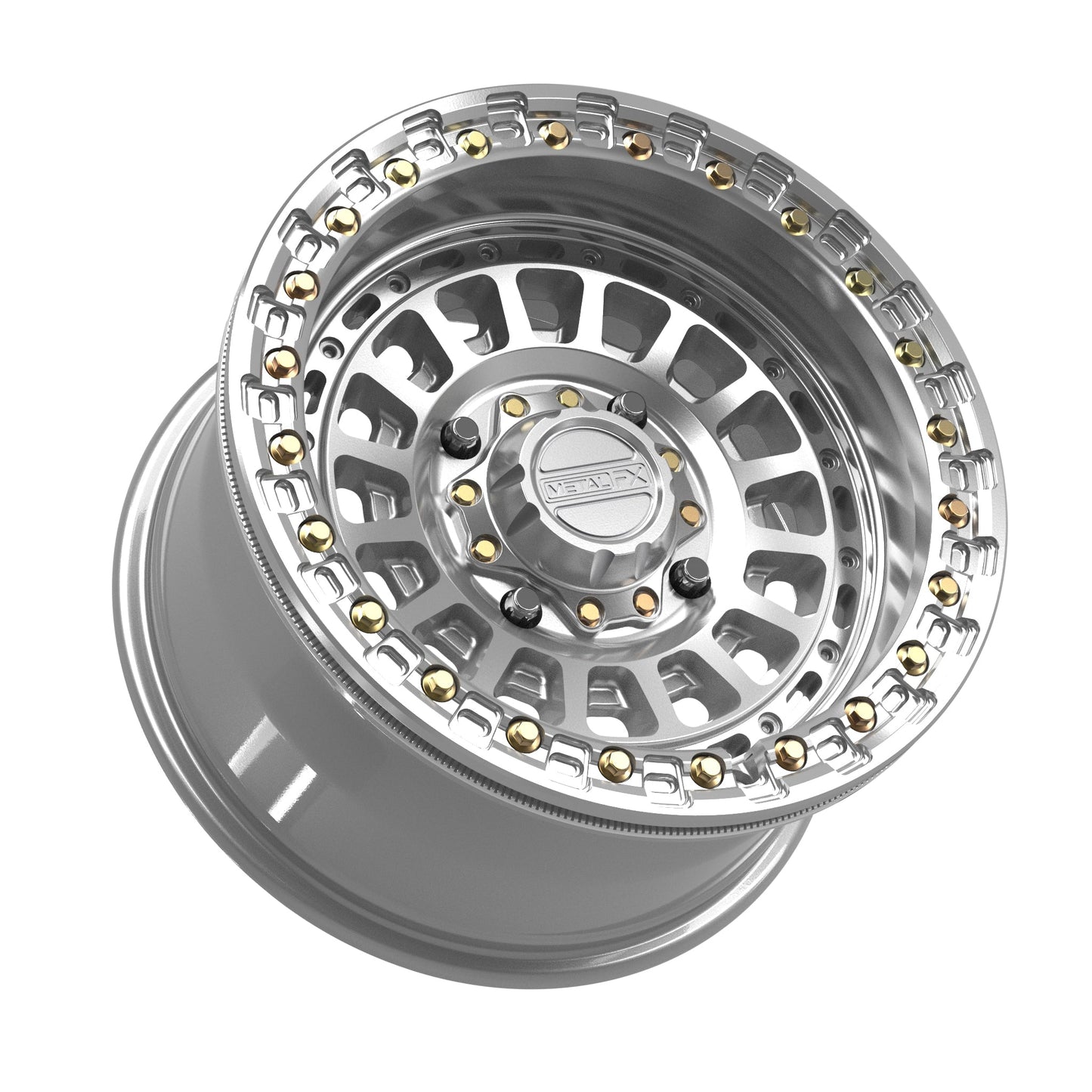 Metal FX Offroad Sicario Beadlock | Gloss Silver Machined | 15x8 & 15x10