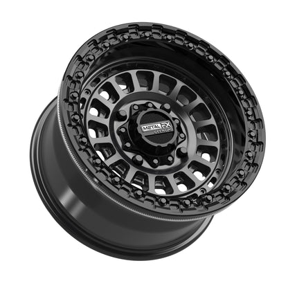 Metal FX Offroad Sicario Beadlock | Satin Black w/ Gloss Black Ring | 15x8 & 15x10