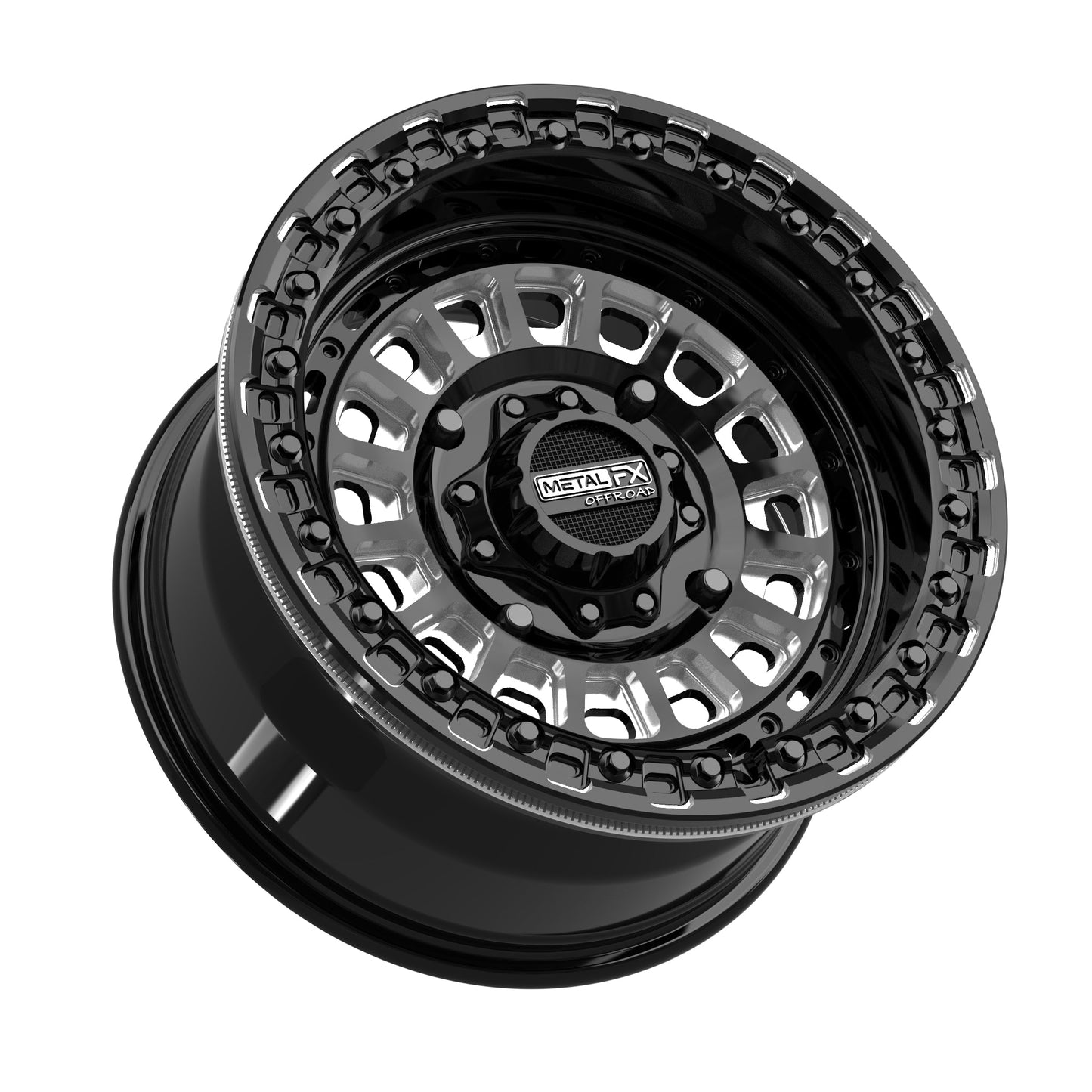Metal FX Offroad Sicario Beadlock | Gloss Black Contrast Cut | 15x8 & 15x10