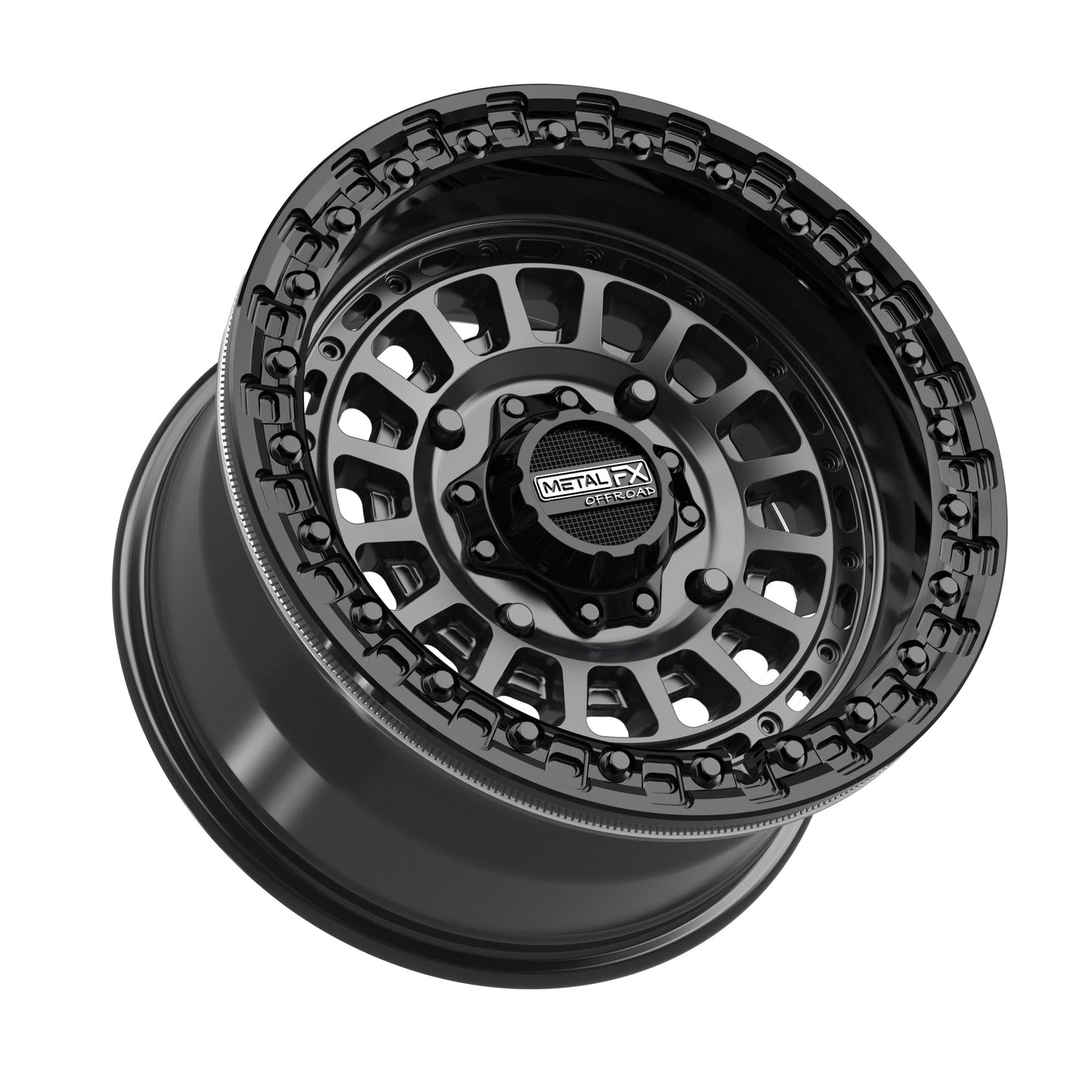 Metal FX Offroad Sicario Beadlock | Satin Black w/ Gloss Black Ring | 15x8 & 15x10