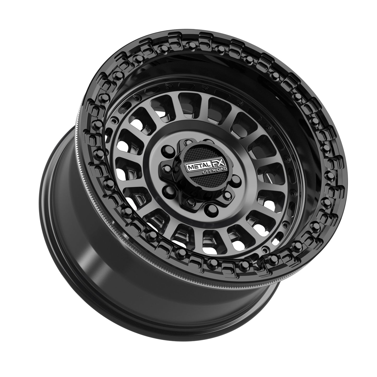 Metal FX Offroad Sicario R Beadlock | Satin Black w/ Gloss Black Ring | 5x4.5