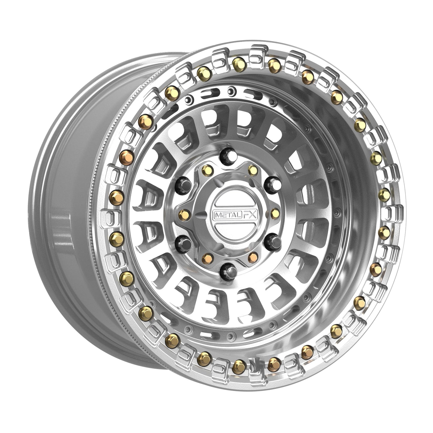 Metal FX Offroad Sicario 6R Beadlock | Gloss Silver Machined | 6x5.5