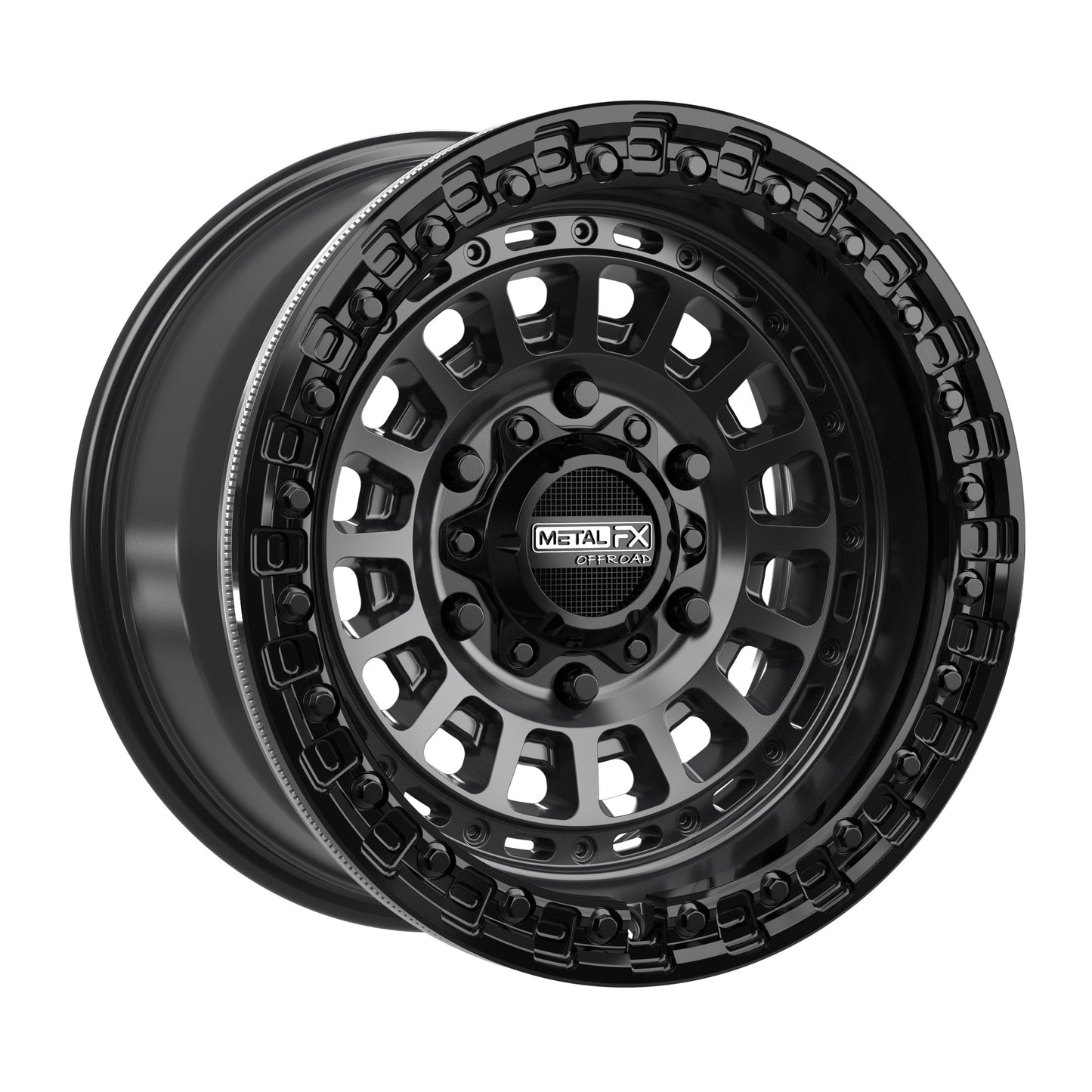 Metal FX Offroad Sicario 6R Beadlock | Satin Black w/ Gloss Black Ring | 6x5.5