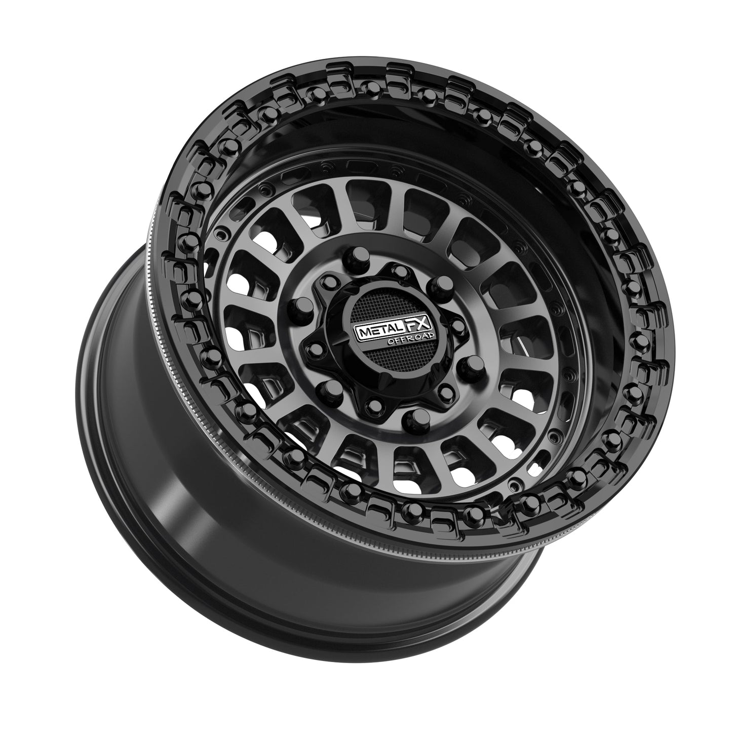 Metal FX Offroad Sicario 6R Beadlock | Satin Black w/ Gloss Black Ring | 6x5.5