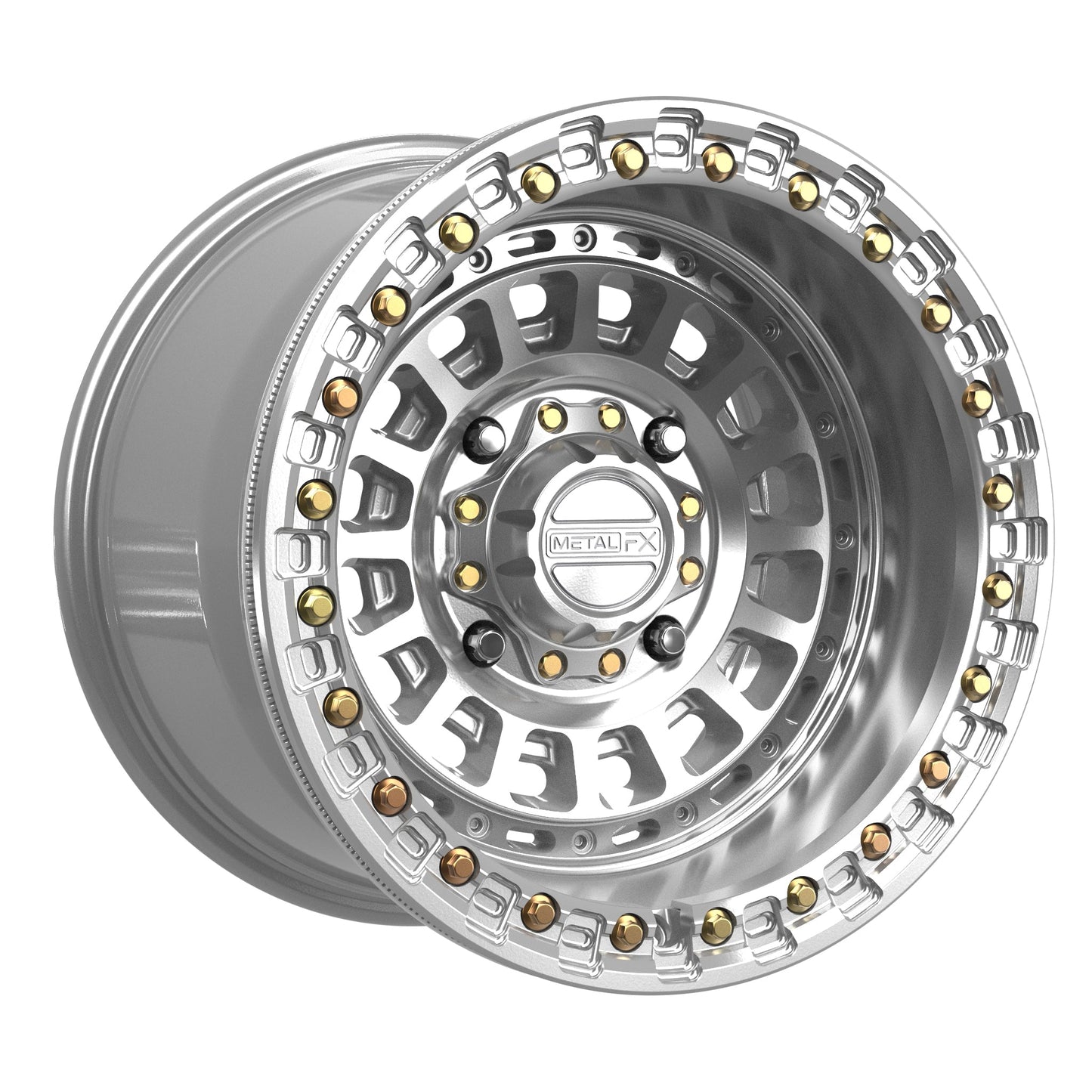 Metal FX Offroad Sicario Beadlock | Gloss Silver Machined | 15x8 & 15x10