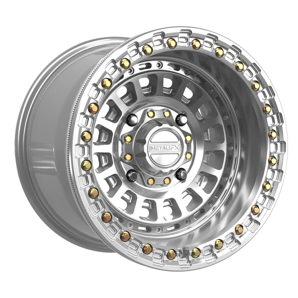 Metal FX Offroad Sicario Beadlock | Gloss Silver Machined | 15x8 & 15x10
