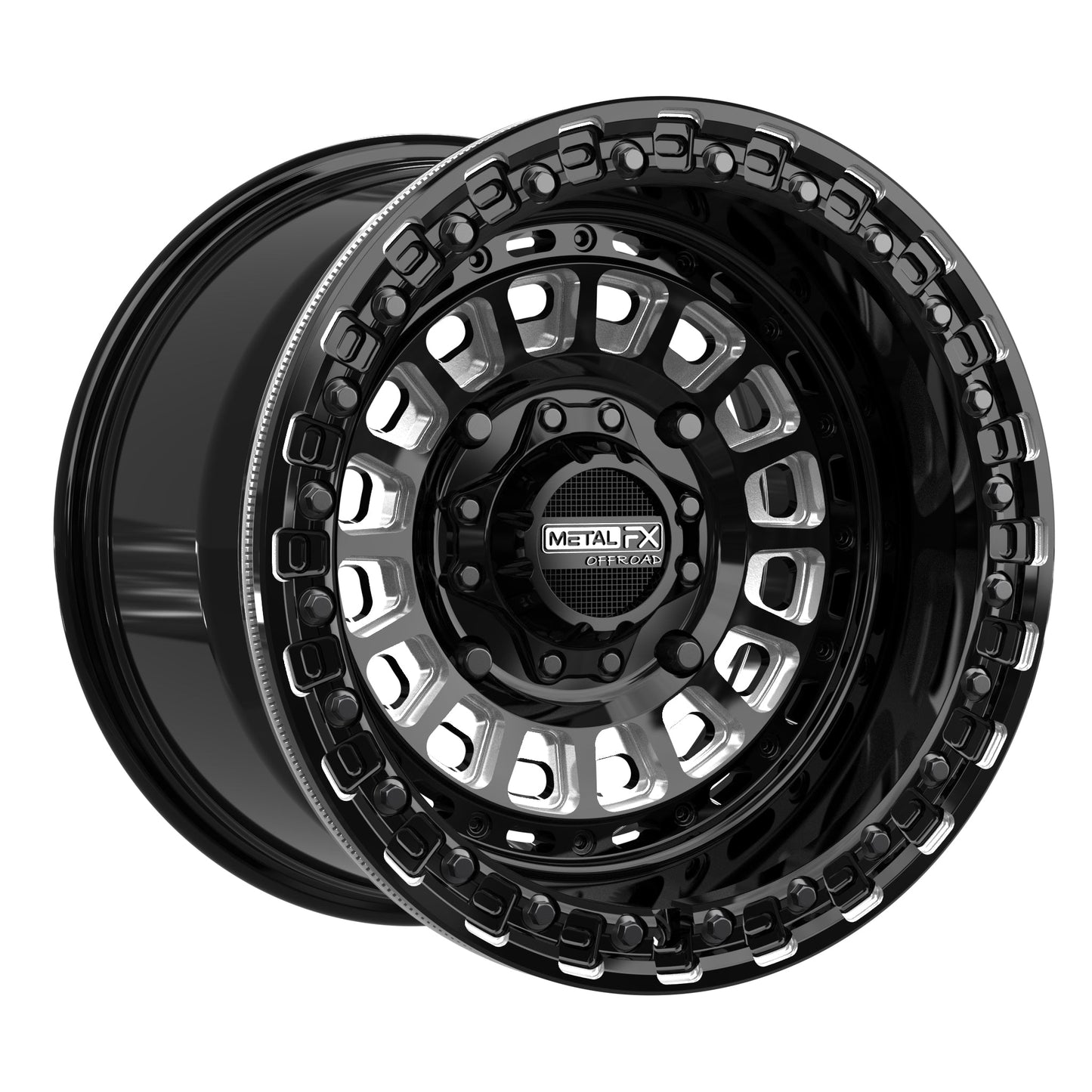 Metal FX Offroad Sicario Beadlock | Gloss Black Contrast Cut | 15x8 & 15x10