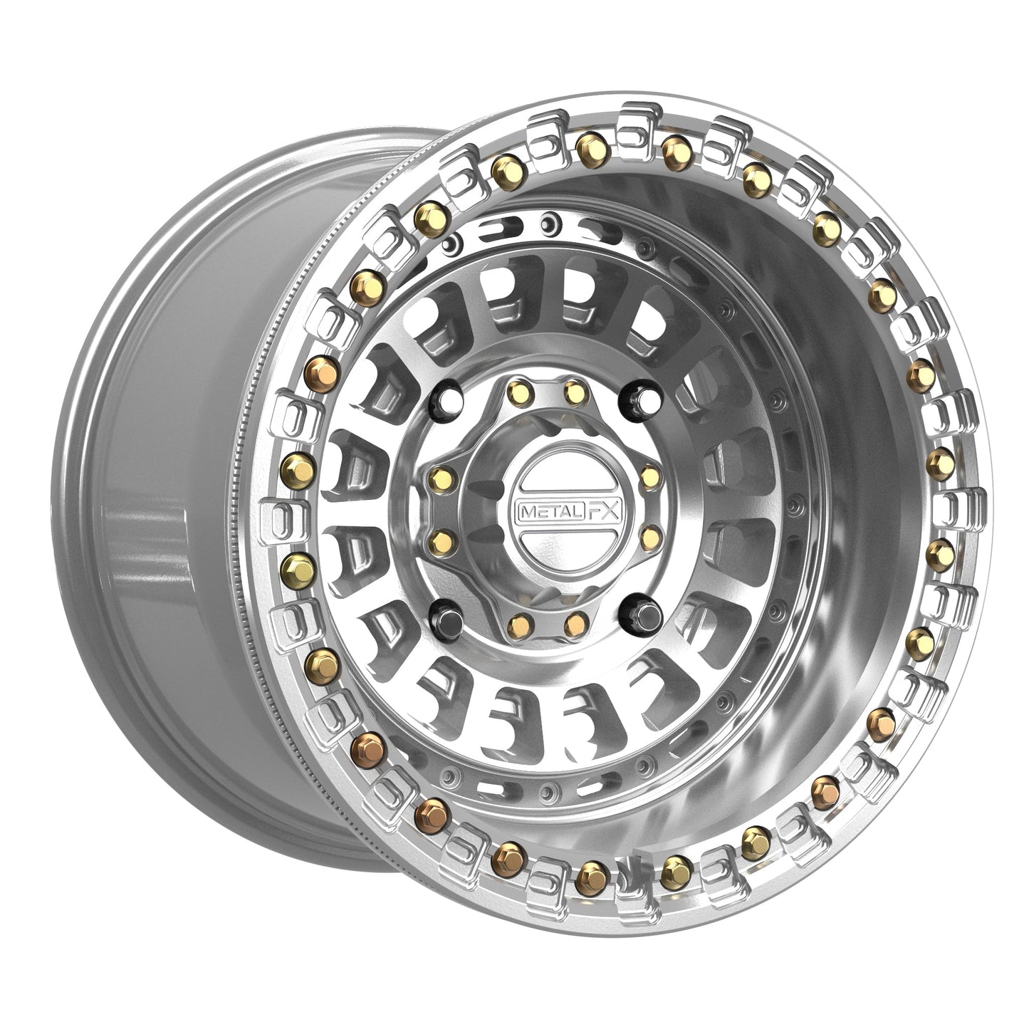 Metal FX Offroad Sicario Beadlock | Gloss Silver Machined | 15x8 & 15x10