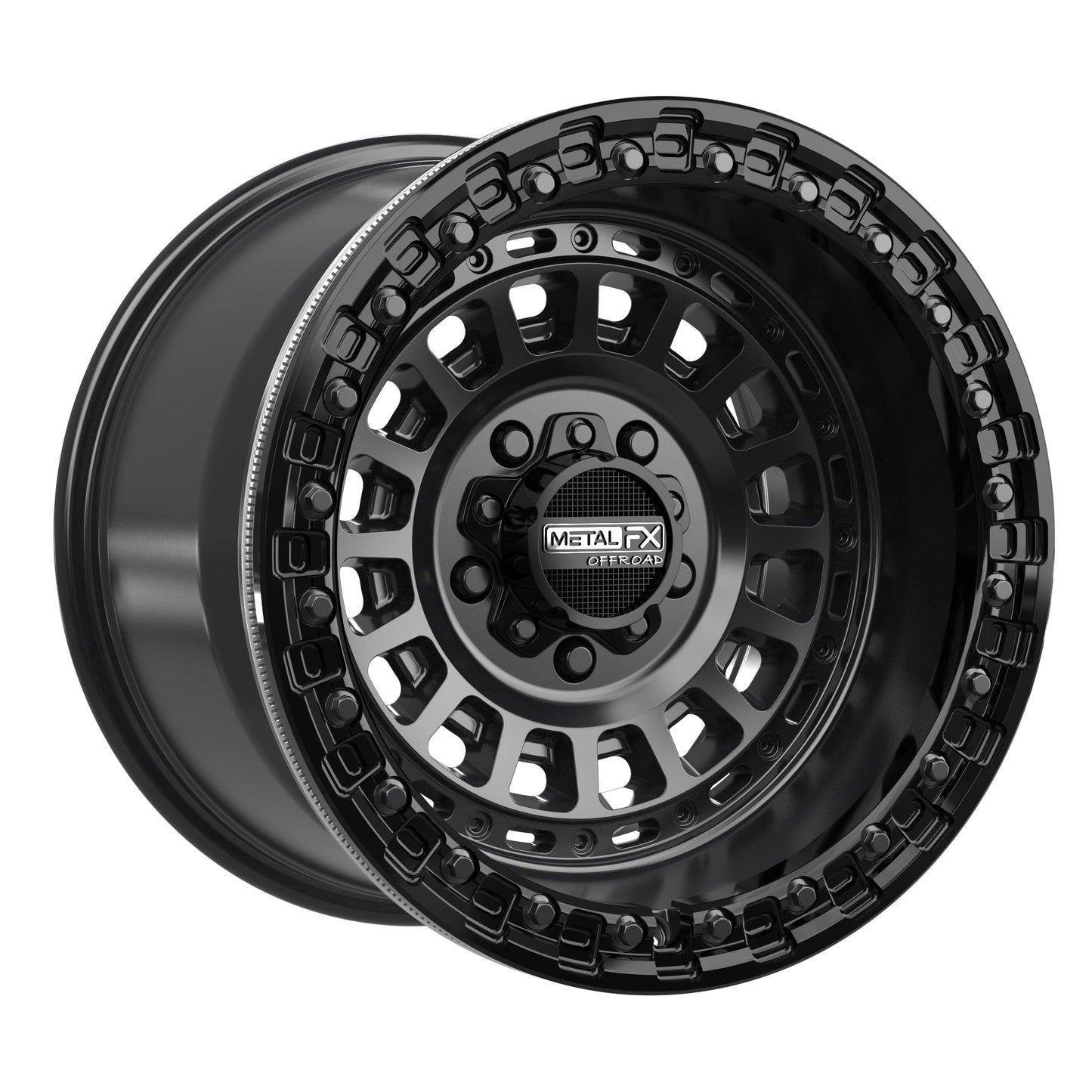 Metal FX Offroad Sicario R Beadlock | Satin Black w/ Gloss Black Ring | 5x4.5
