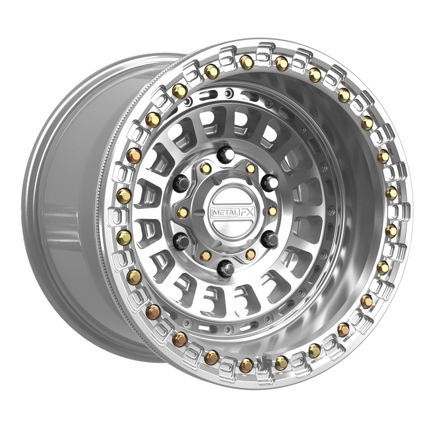 Metal FX Offroad Sicario 6R Beadlock | Gloss Silver Machined | 6x5.5