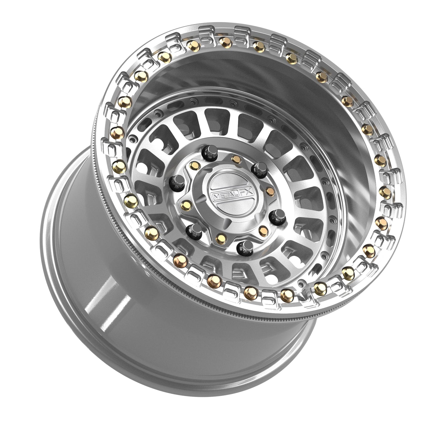 Metal FX Offroad Sicario 6R Beadlock | Gloss Silver Machined | 6x5.5