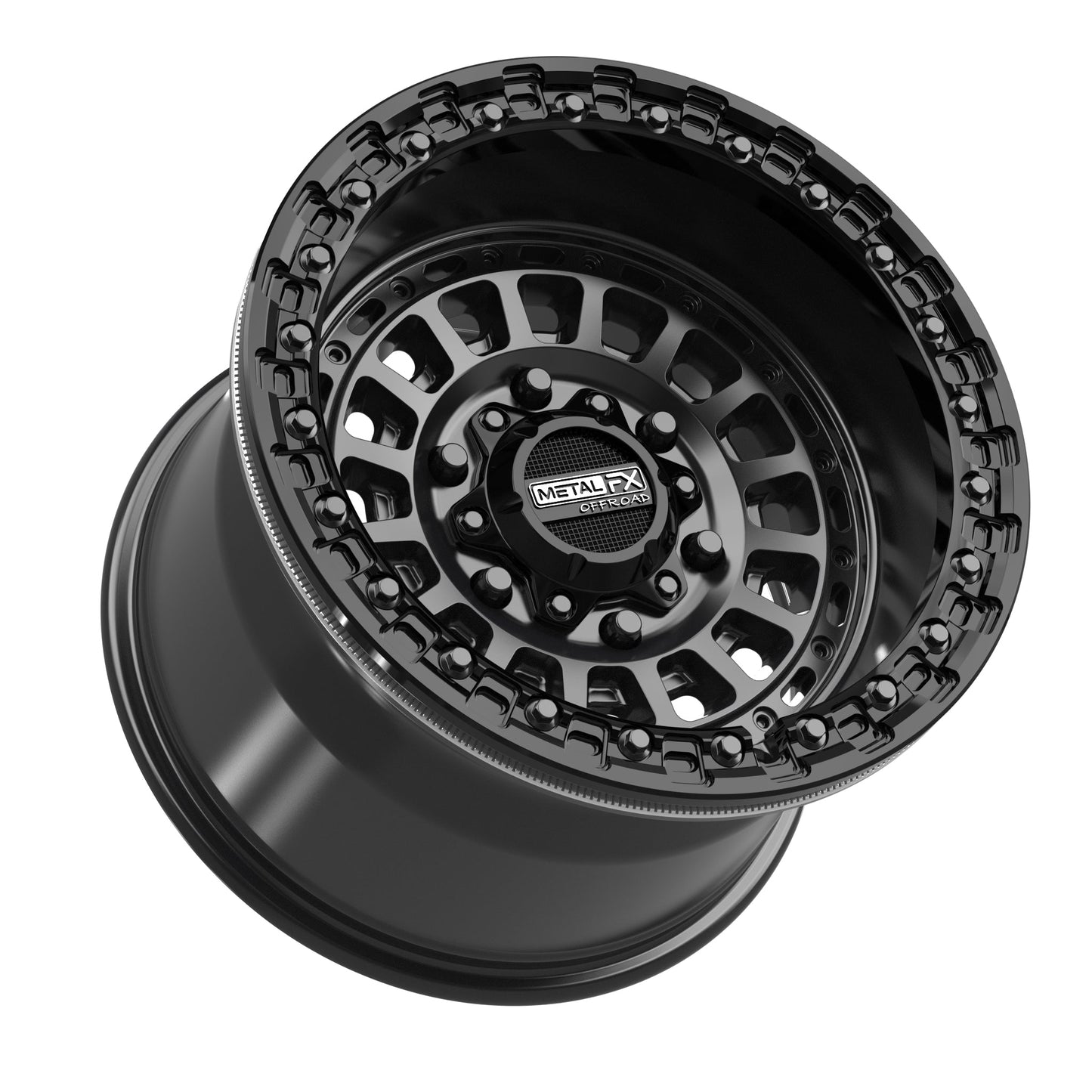 Metal FX Offroad Sicario 6R Beadlock | Satin Black w/ Gloss Black Ring | 6x5.5