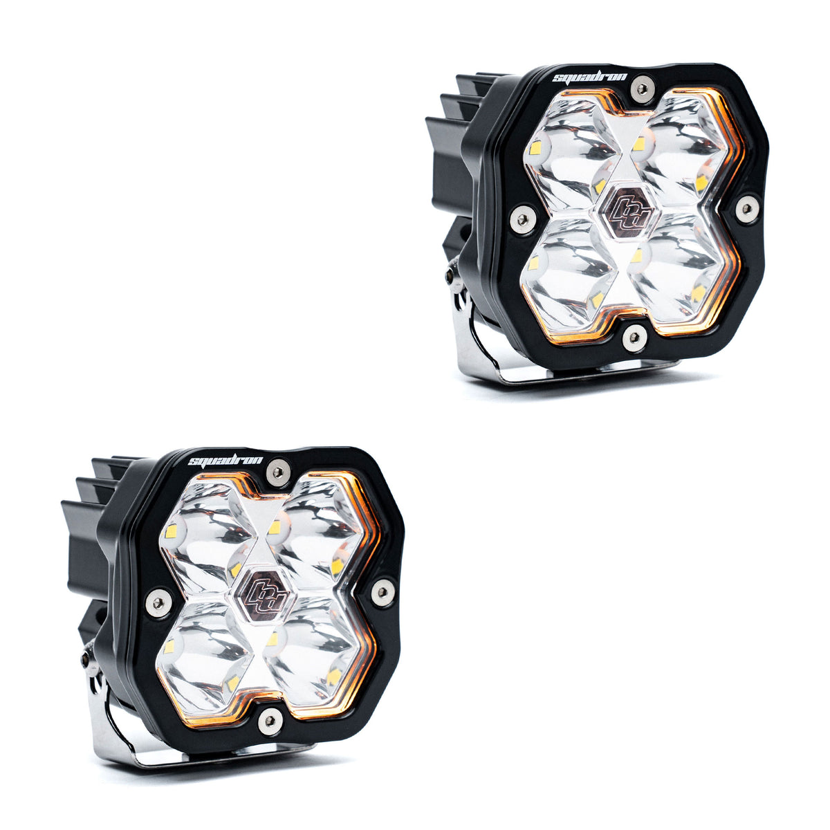 Baja Designs Squadron 2.0 Sport pair — Spot, Clear, without harness