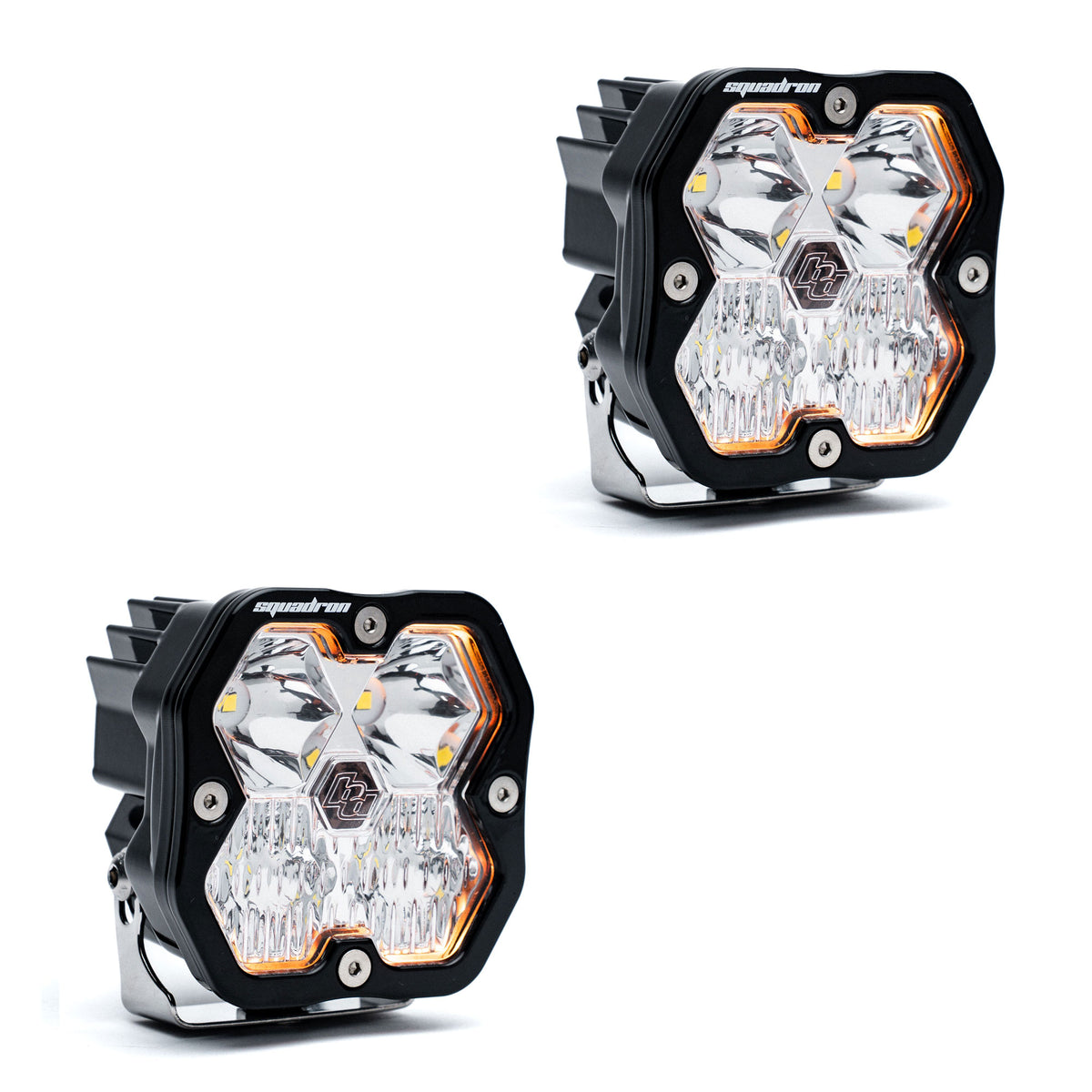 Baja Designs Squadron 2.0 Sport pair — Driving/Combo, Clear, without harness