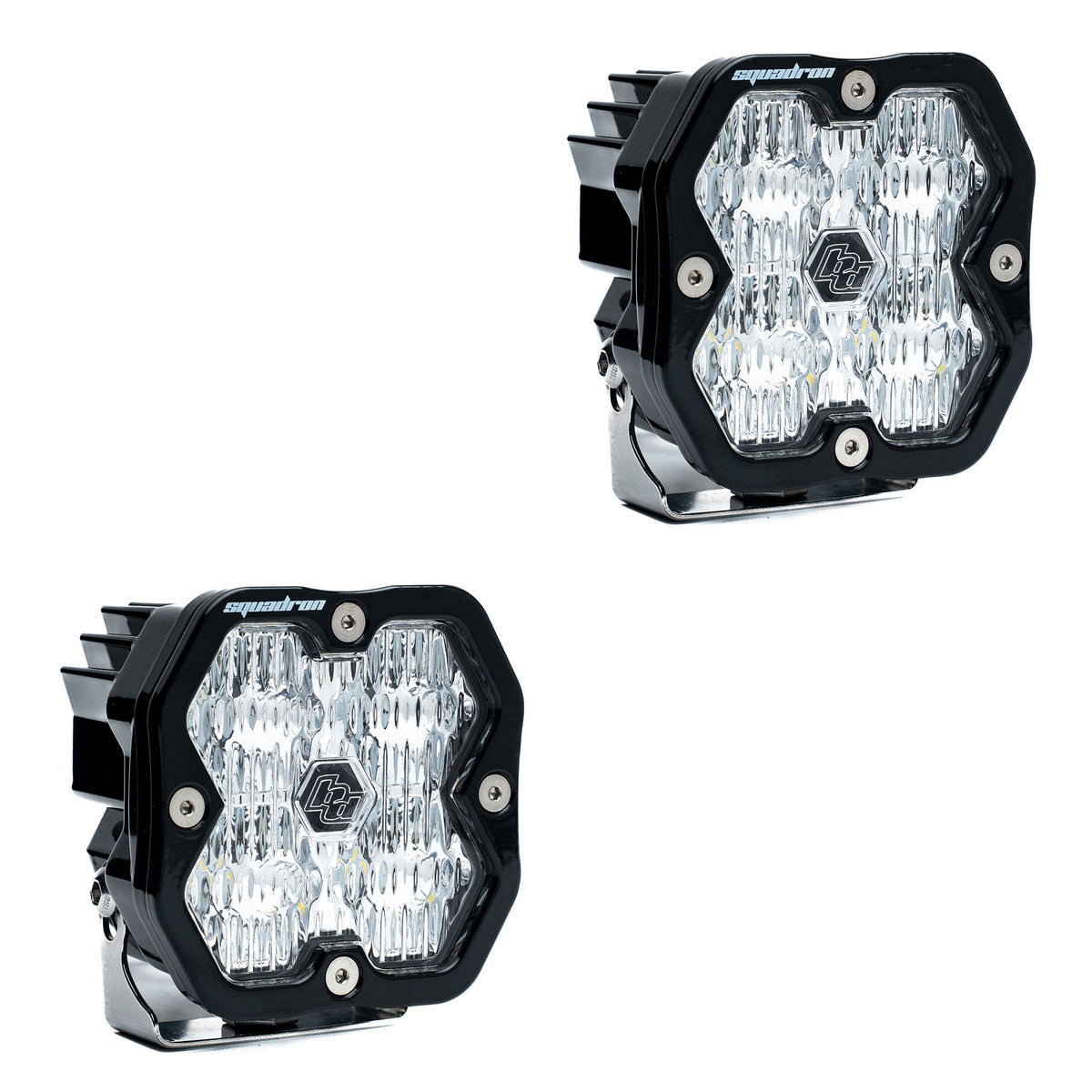 Baja Designs Squadron 2.0 Sport pair — Wide Cornering, Clear, without harness