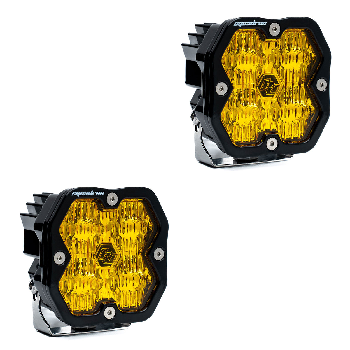 Baja Designs Squadron 2.0 Sport pair — Wide Cornering, Baja Amber, without harness