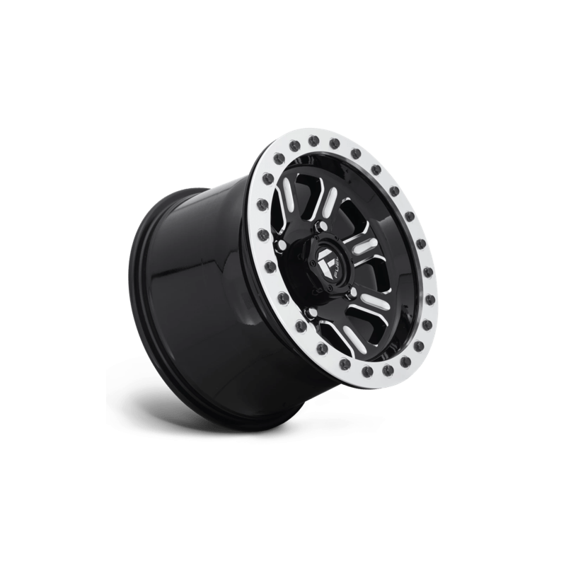 HARDLINE BEADLOCK GLOSS BLACK MILLED CLEAR 15X10 +25MM 4X137